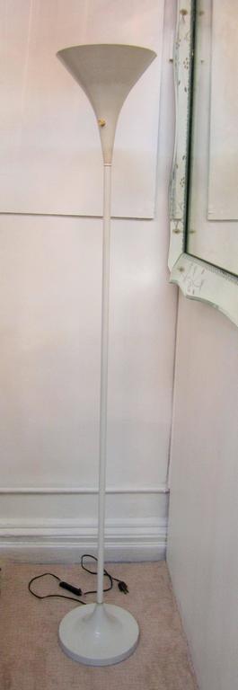 Vintage Modern White Torchiere Floor Lamp after Max Bill For Sale at ...