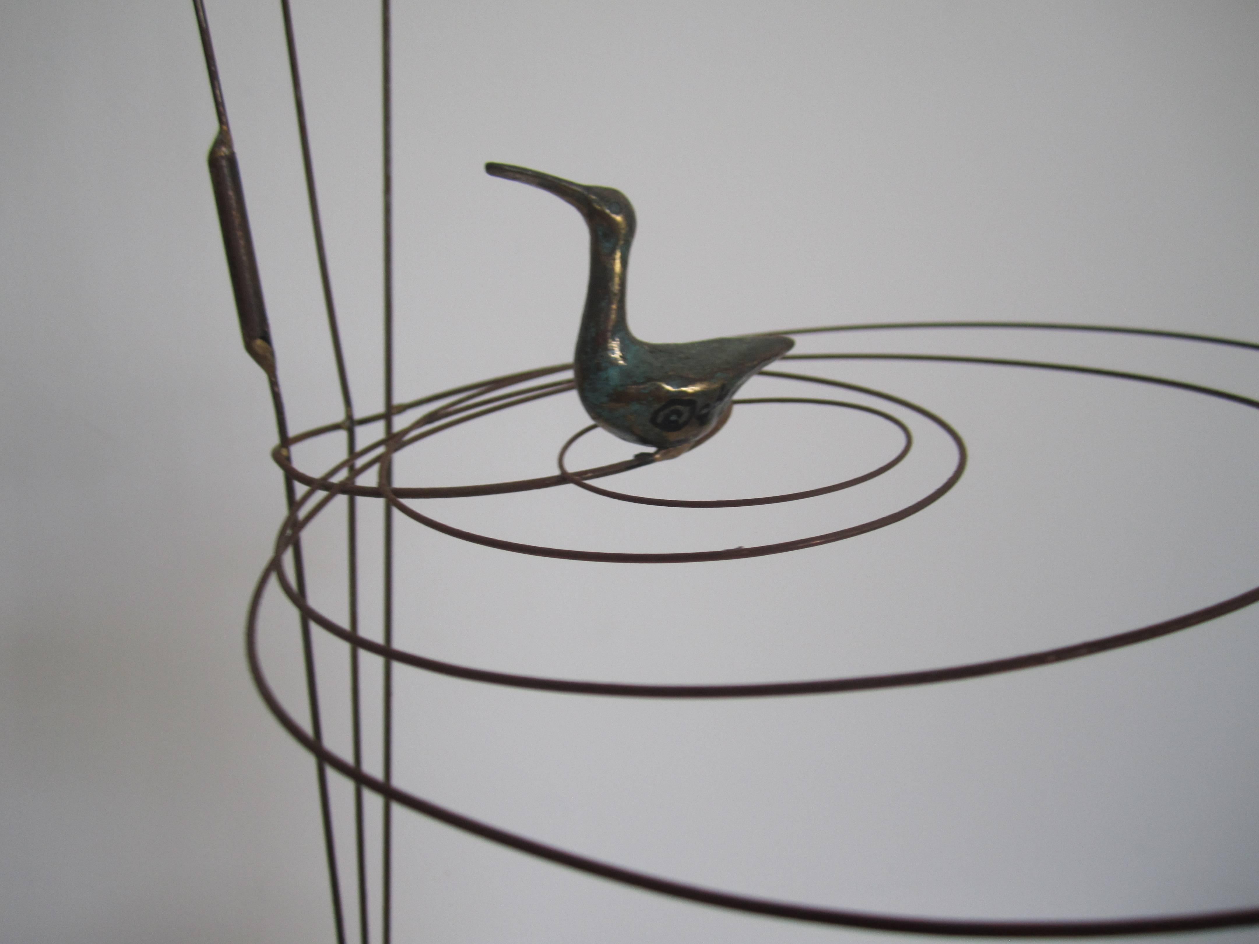 Signed Curtis Jere Brass and Onyx Bird Sculpture, Circa 1960s 3