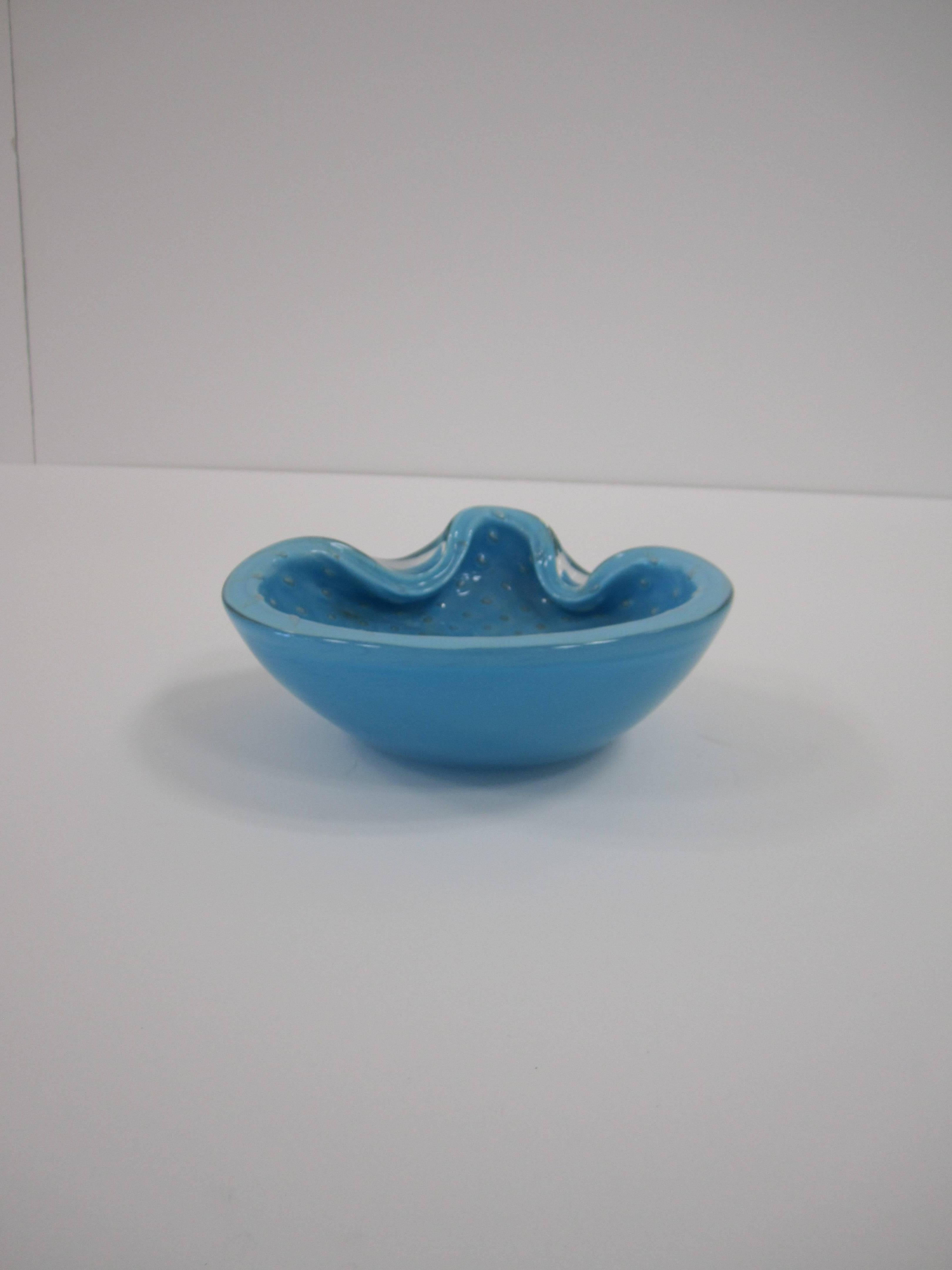Italian Murano Powder Blue Art Glass Bowl  4