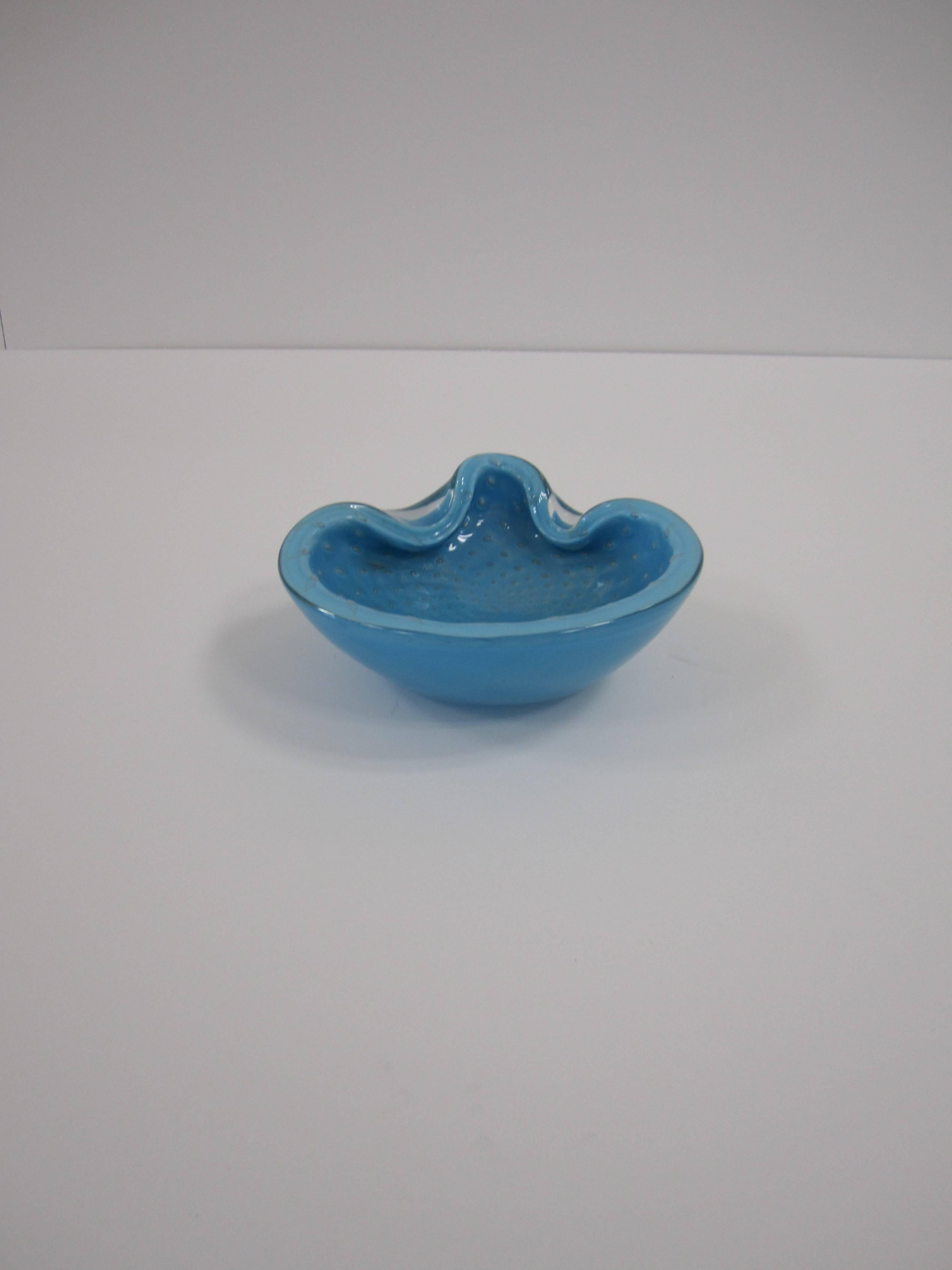 Italian Murano Powder Blue Art Glass Bowl  3