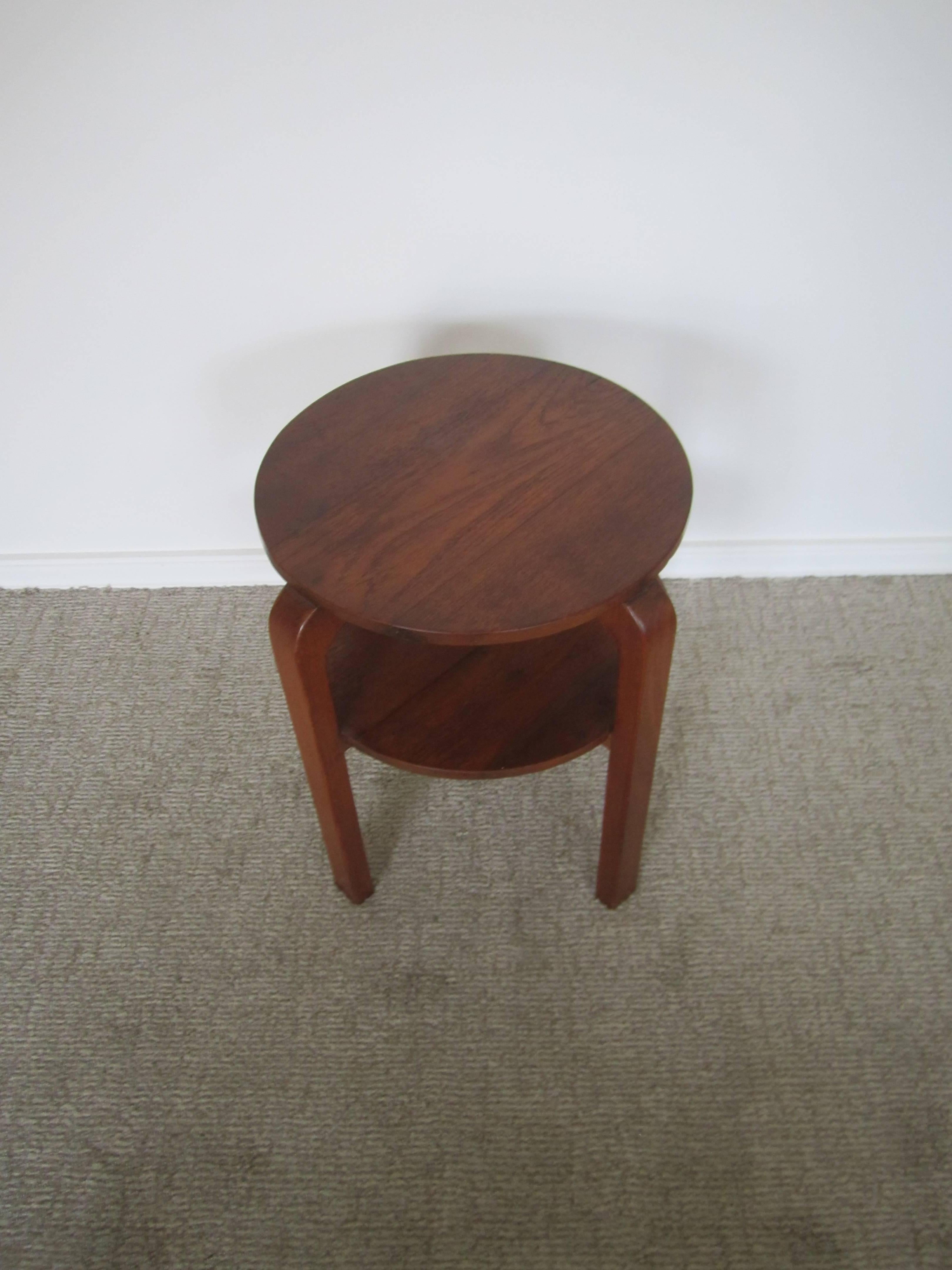 20th Century Vintage Scandinavian Modern Two-Tier Side Table in the Style of Alvar Aalto