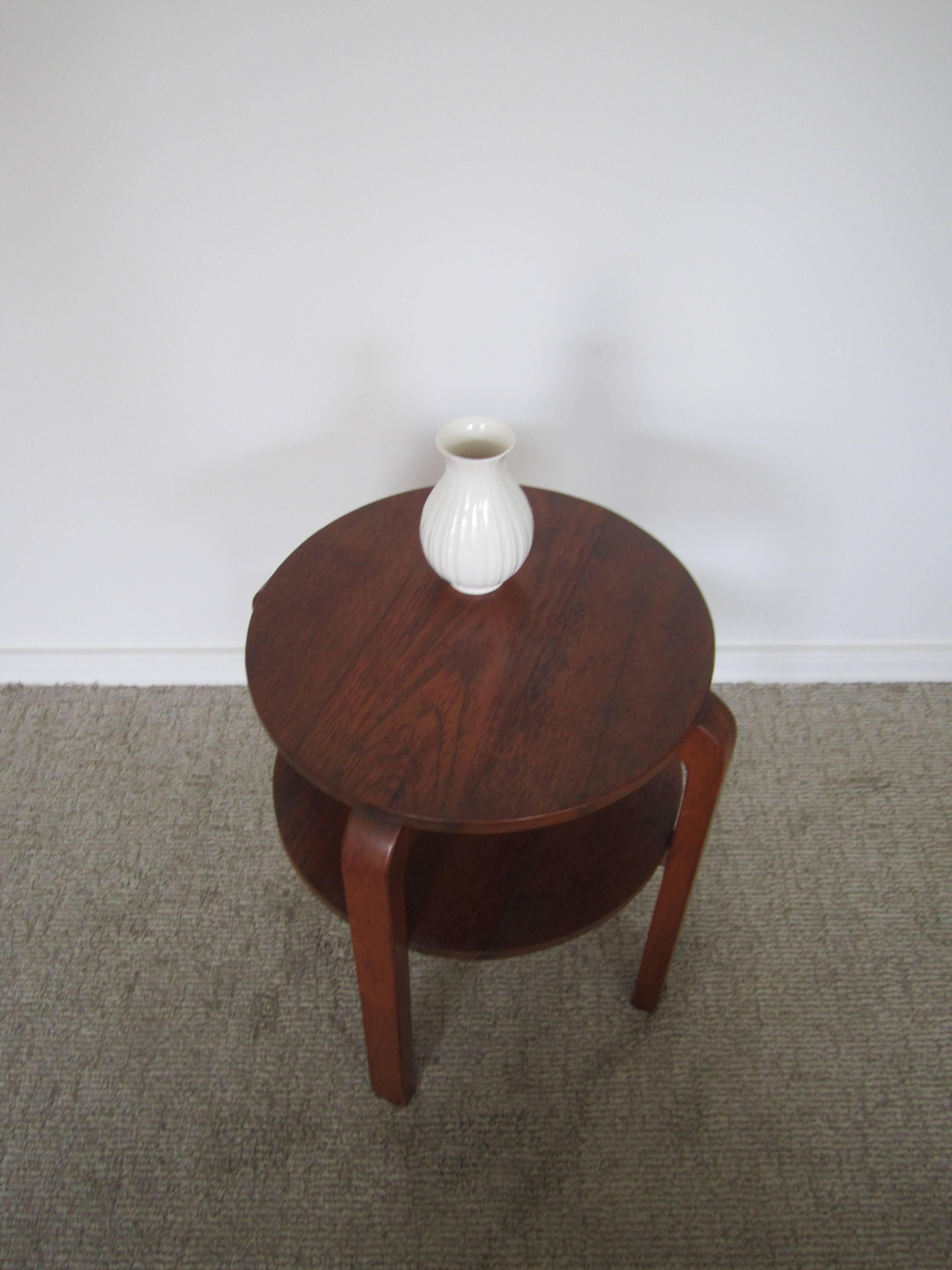 Vintage Scandinavian Modern Two-Tier Side Table in the Style of Alvar Aalto 1