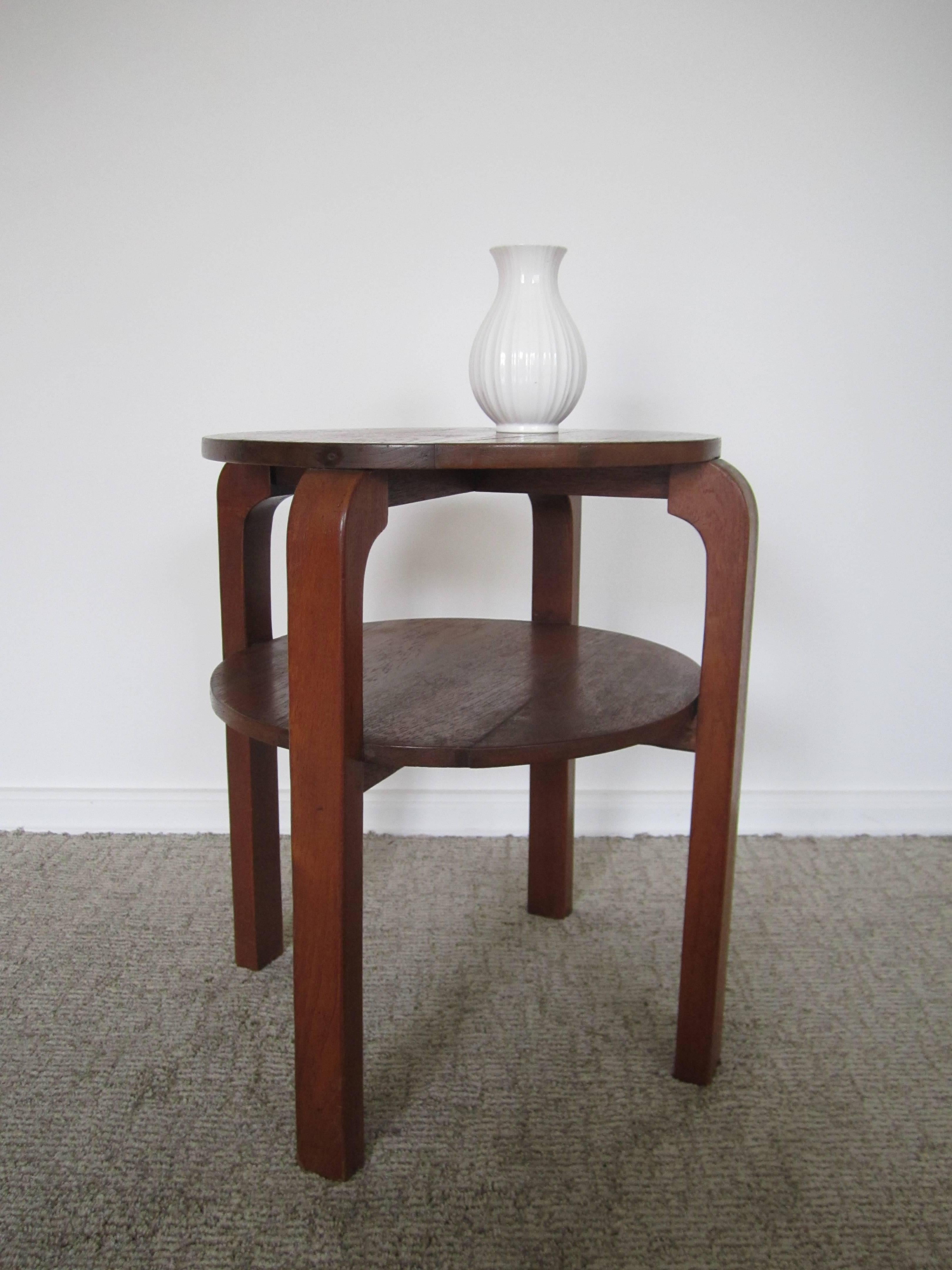 Vintage Scandinavian Modern Two-Tier Side Table in the Style of Alvar Aalto 2