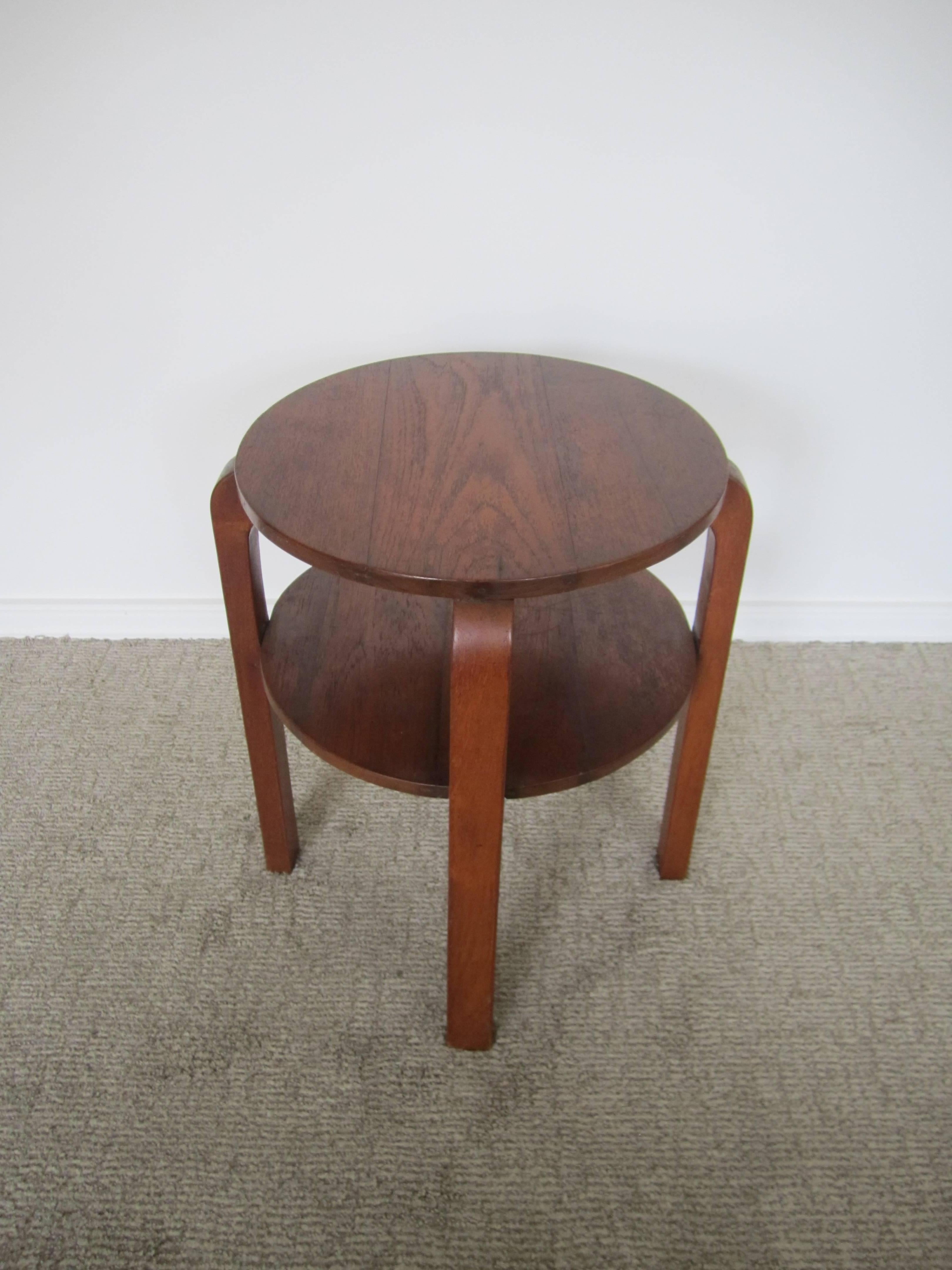 Vintage Scandinavian Modern Two-Tier Side Table in the Style of Alvar Aalto 3