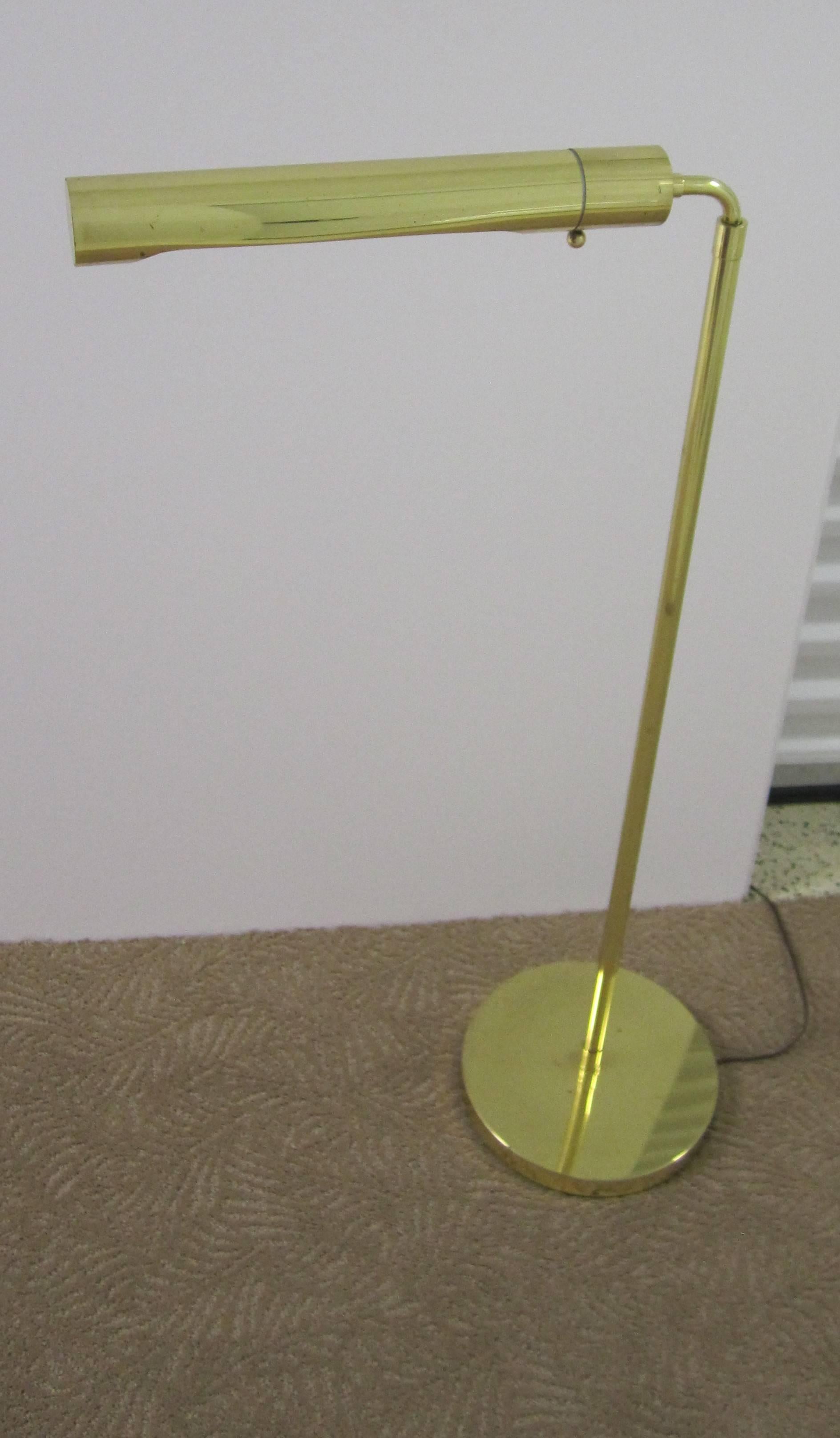 1970s Modern Adjustable Brass Floor Lamp after Koch and Lowy 4