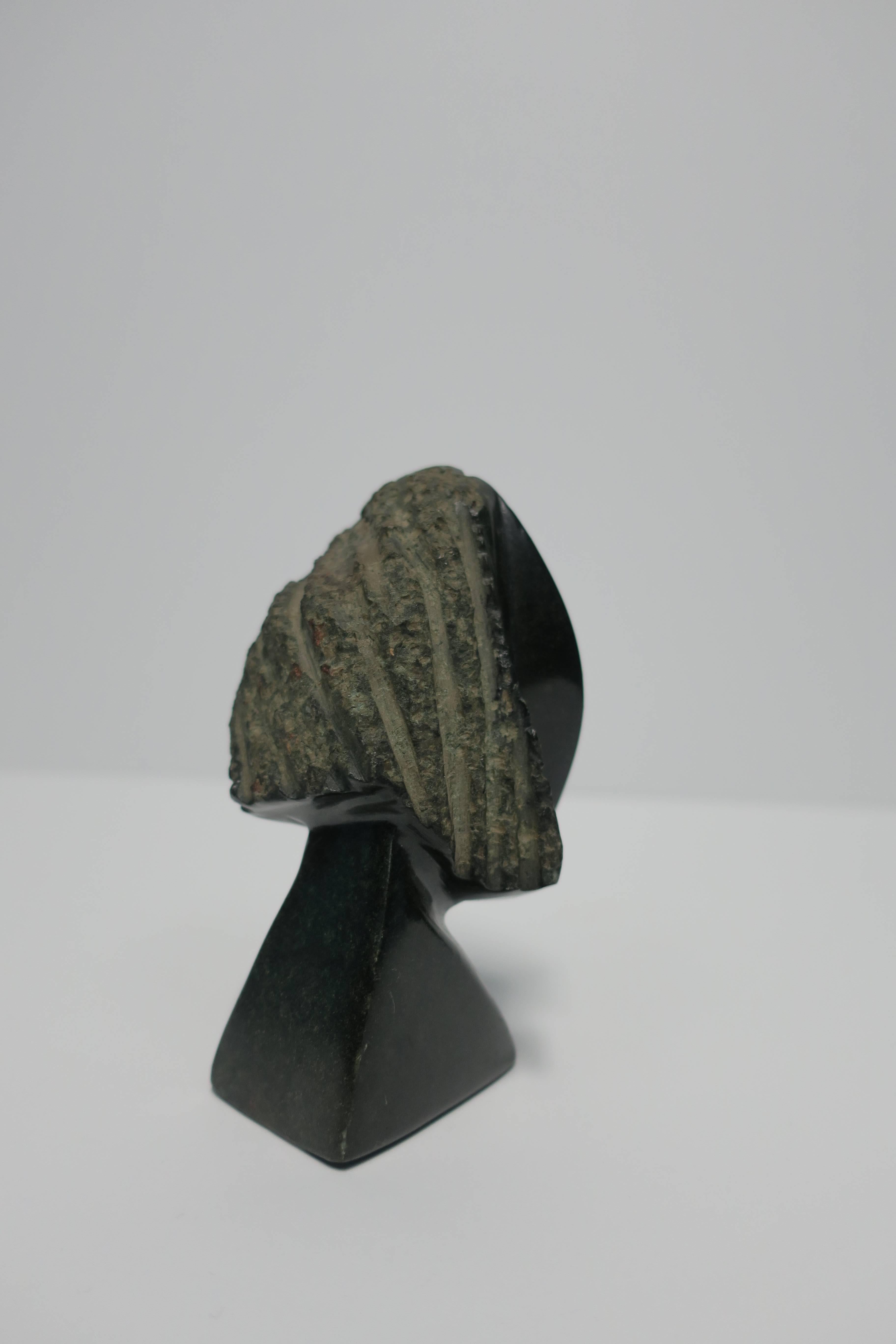 Black Stone Cubist Sculpture after Picasso 1