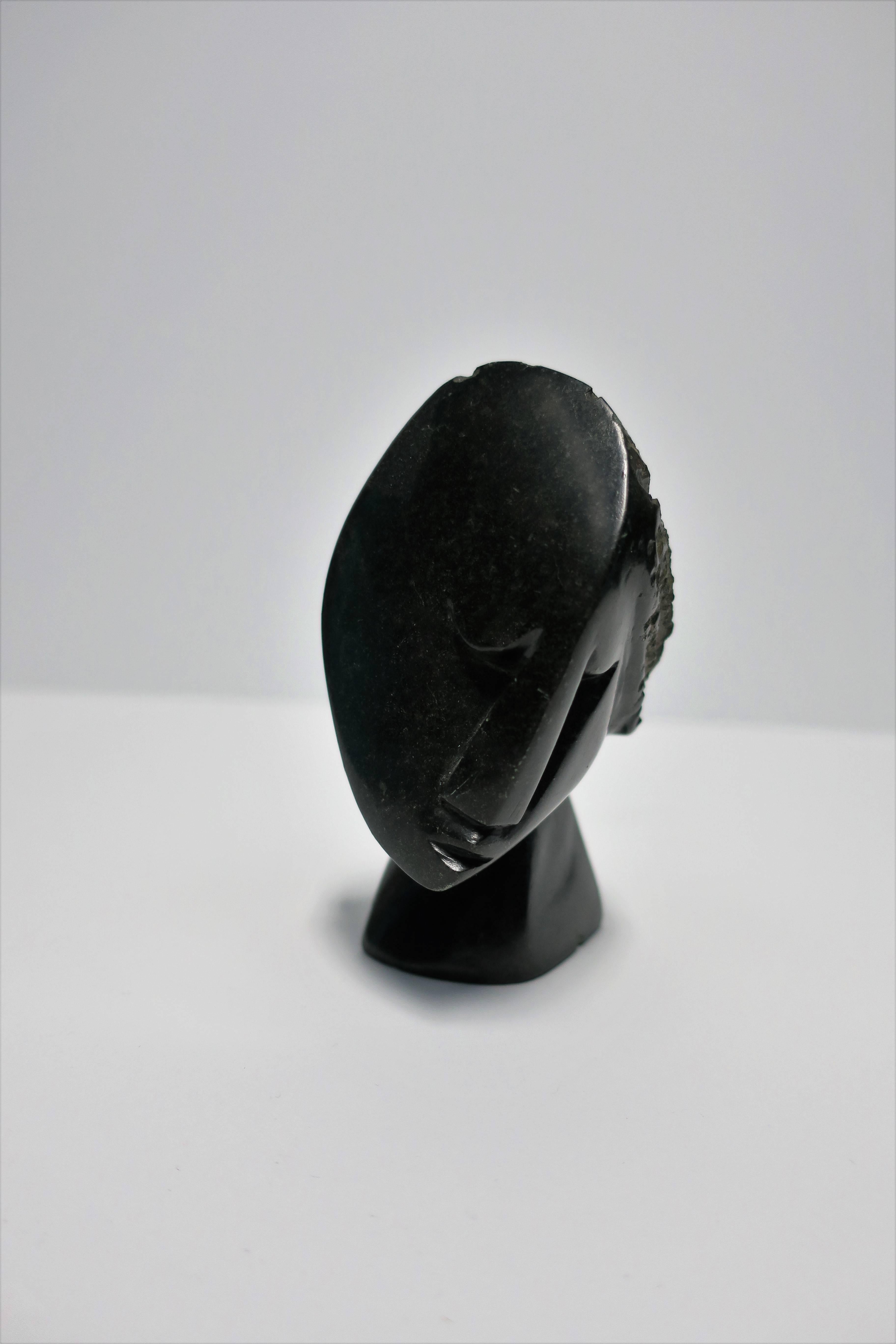 Unknown Black Stone Cubist Sculpture after Picasso