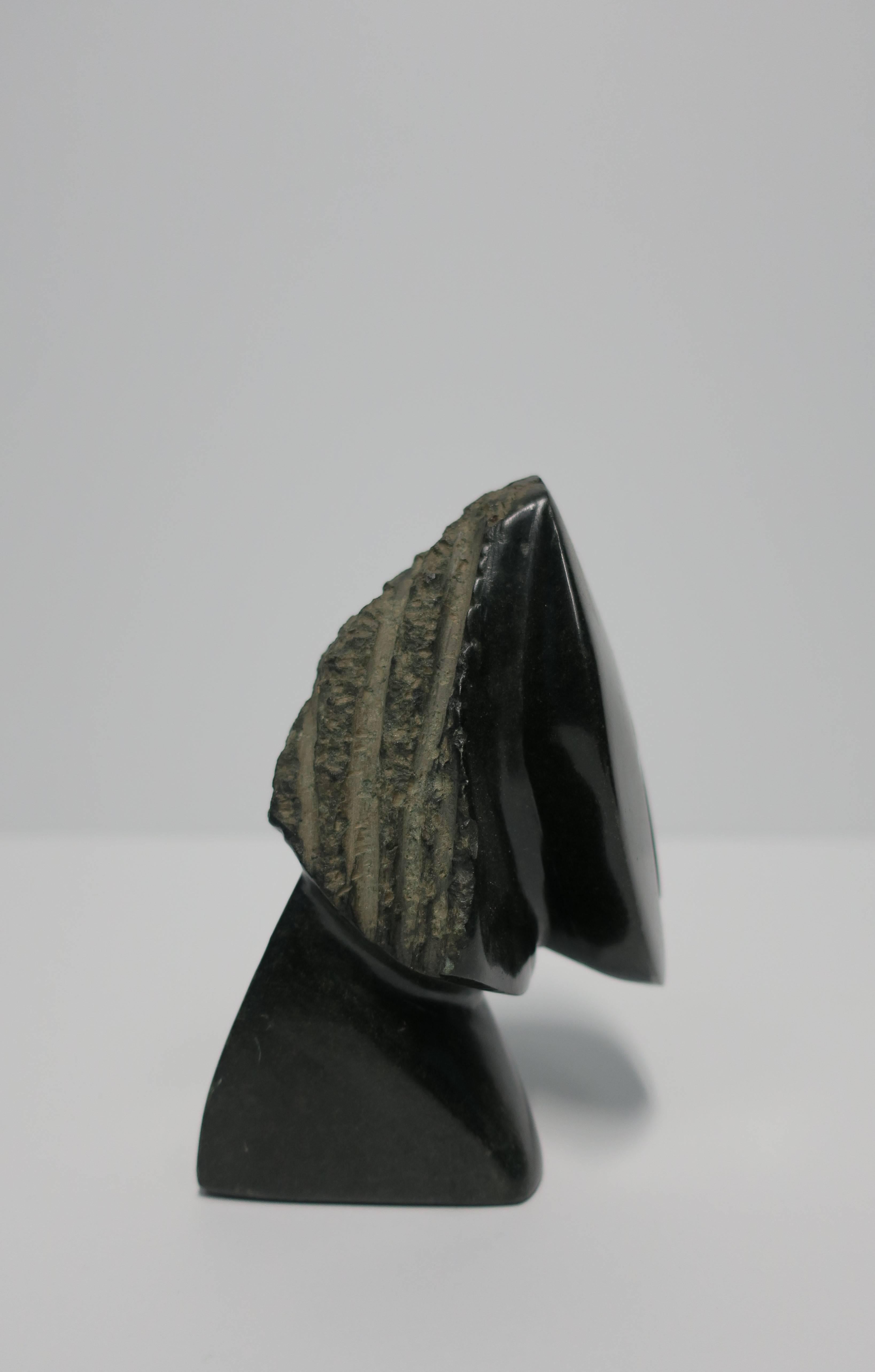 Black Stone Cubist Sculpture after Picasso 2