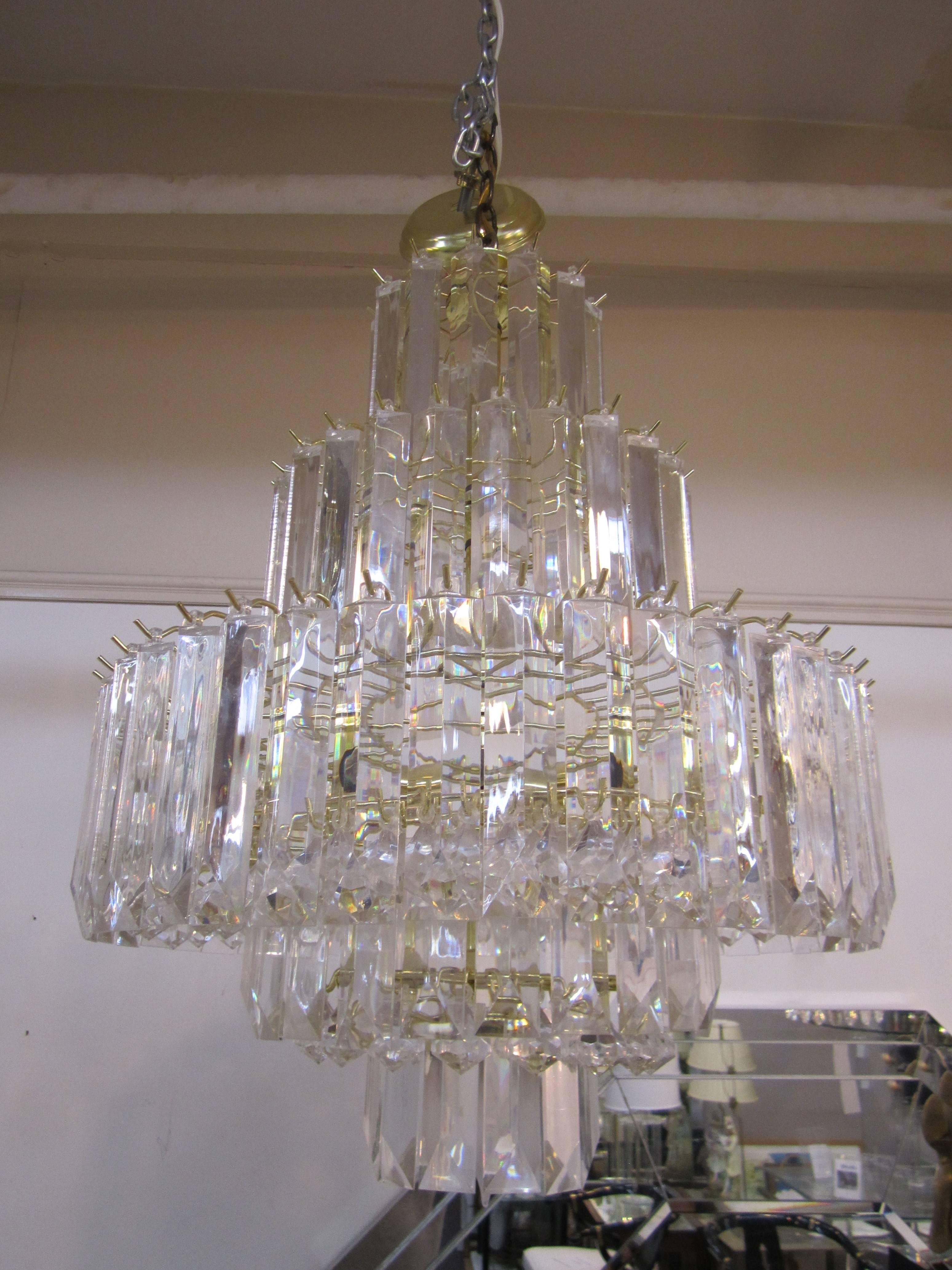 Modern Lucite Chandelier