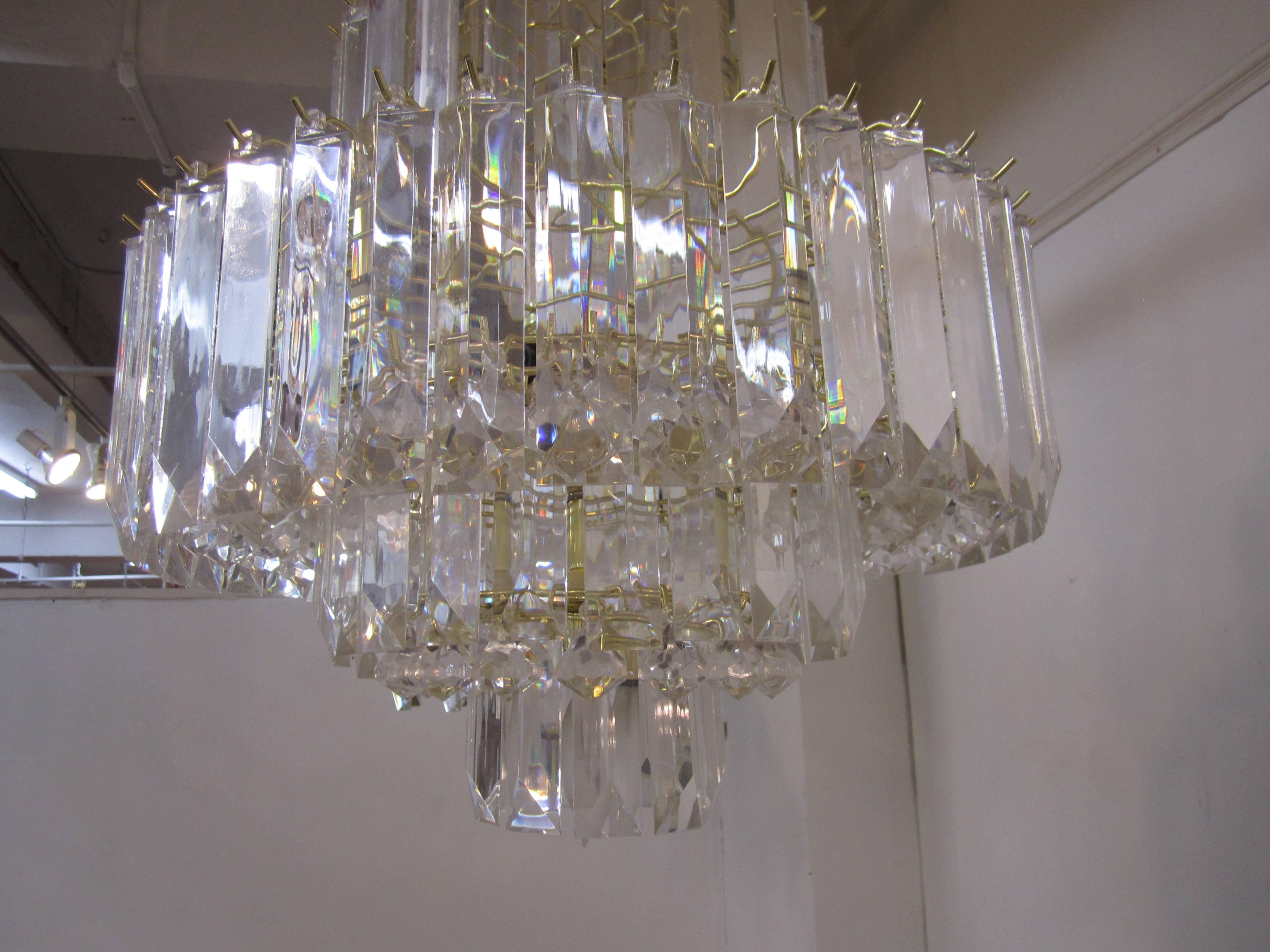 Mid-20th Century Lucite Chandelier