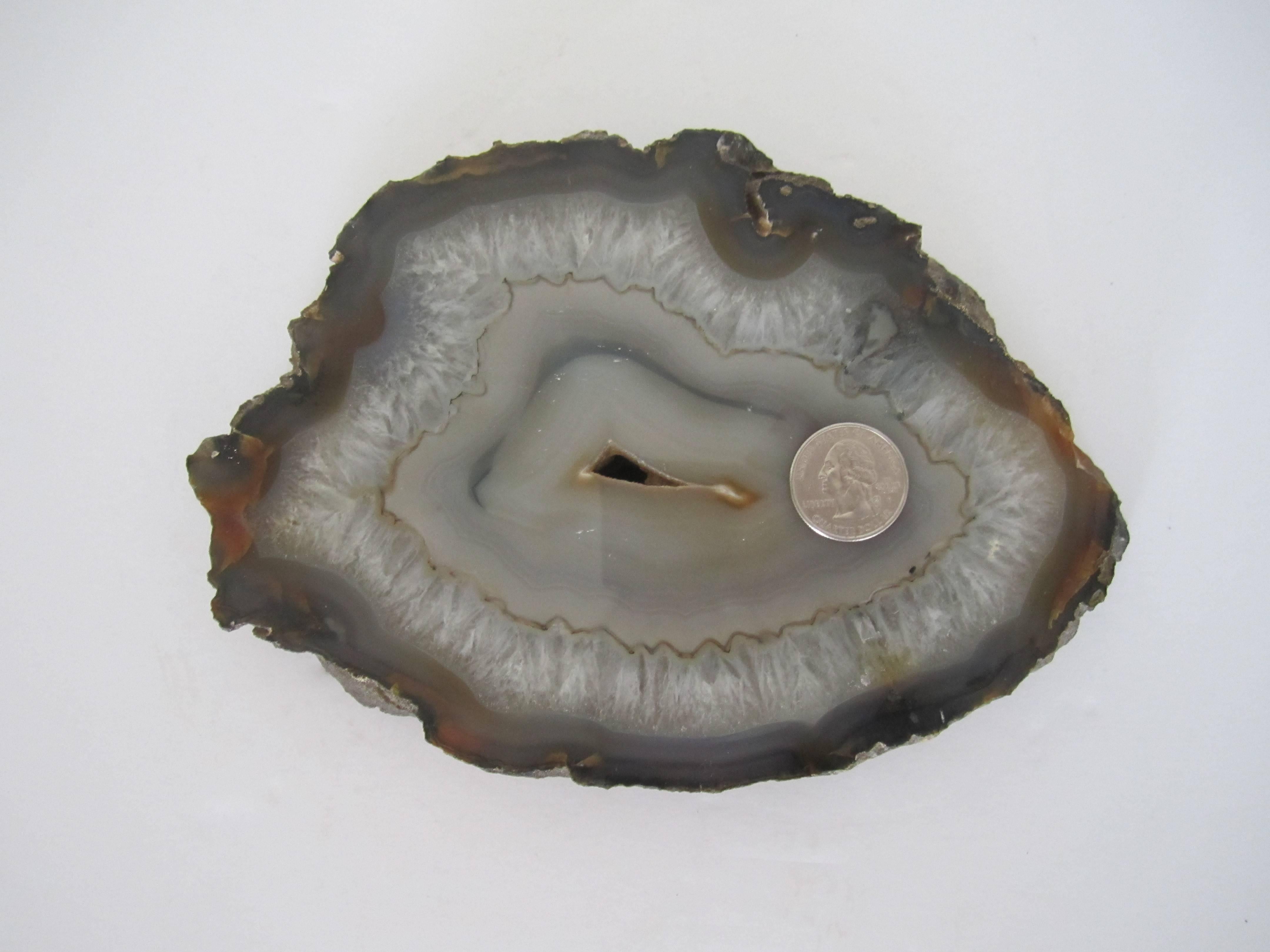 Organic Modern Grey Agate Onyx Decorative Object or Display Piece For Sale