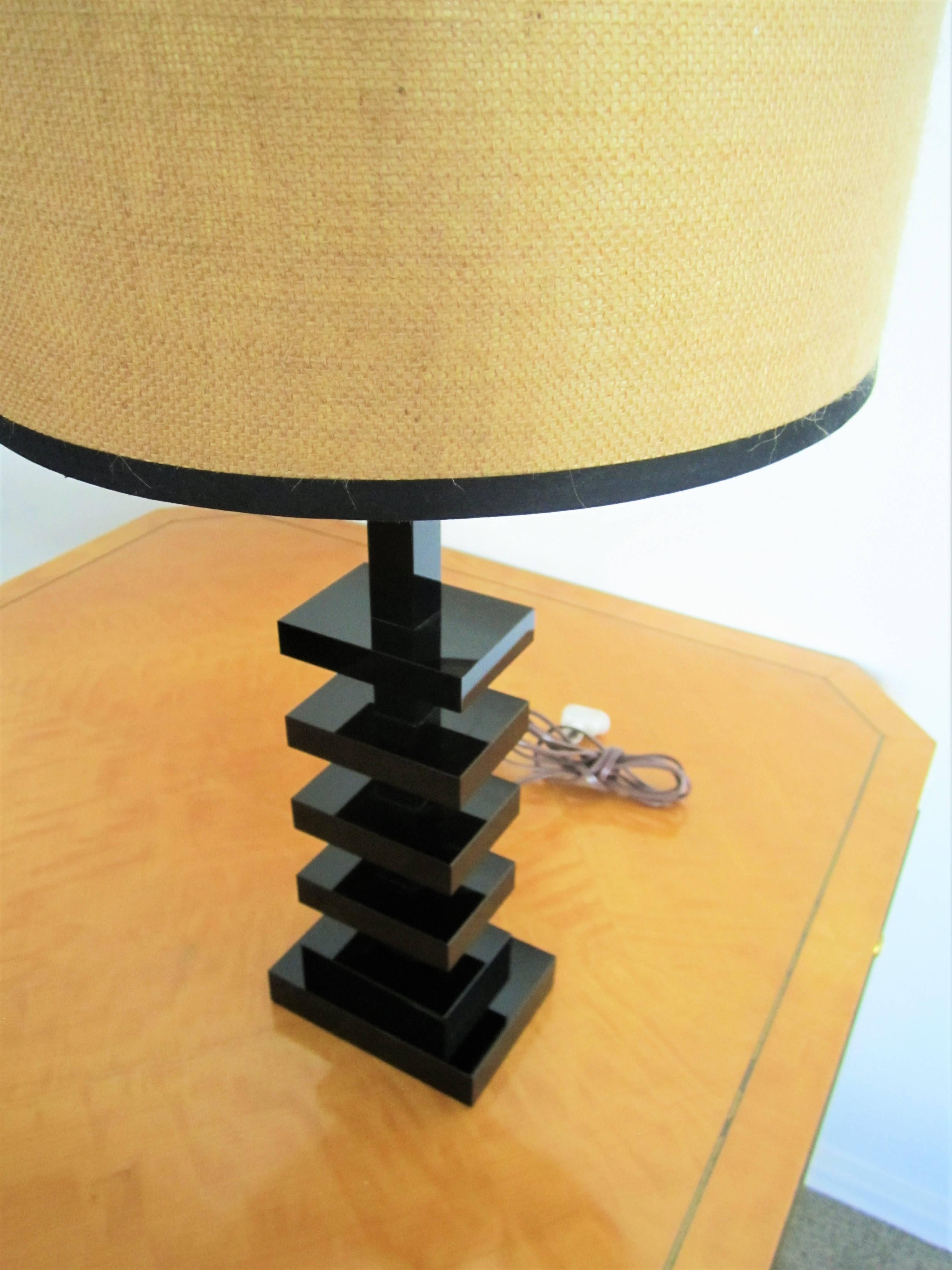Modern Art Deco Black Desk or Table Lamp In Good Condition In New York, NY
