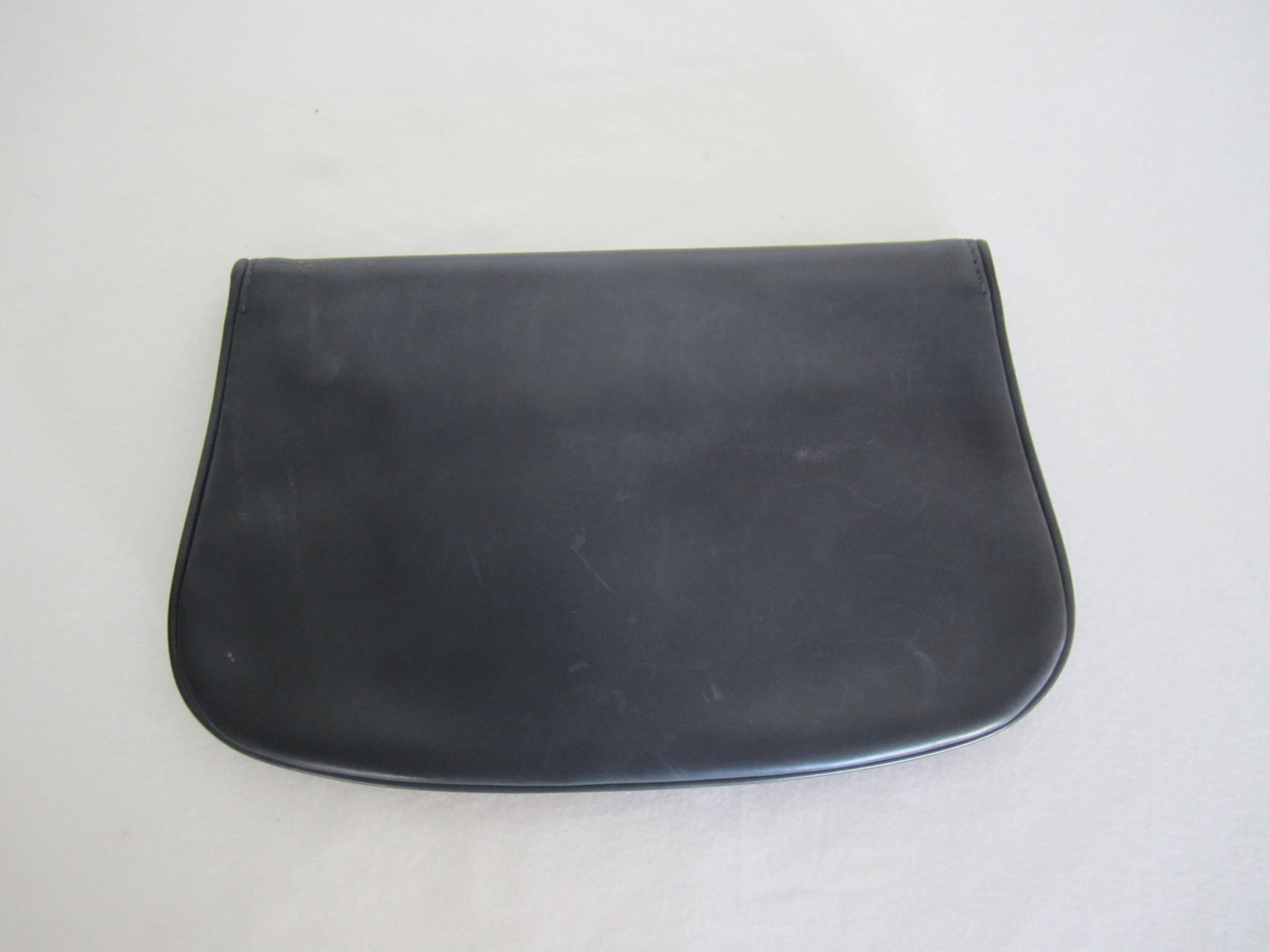 20th Century Chic 1970s Gucci Clutch Bag with Brass Double G