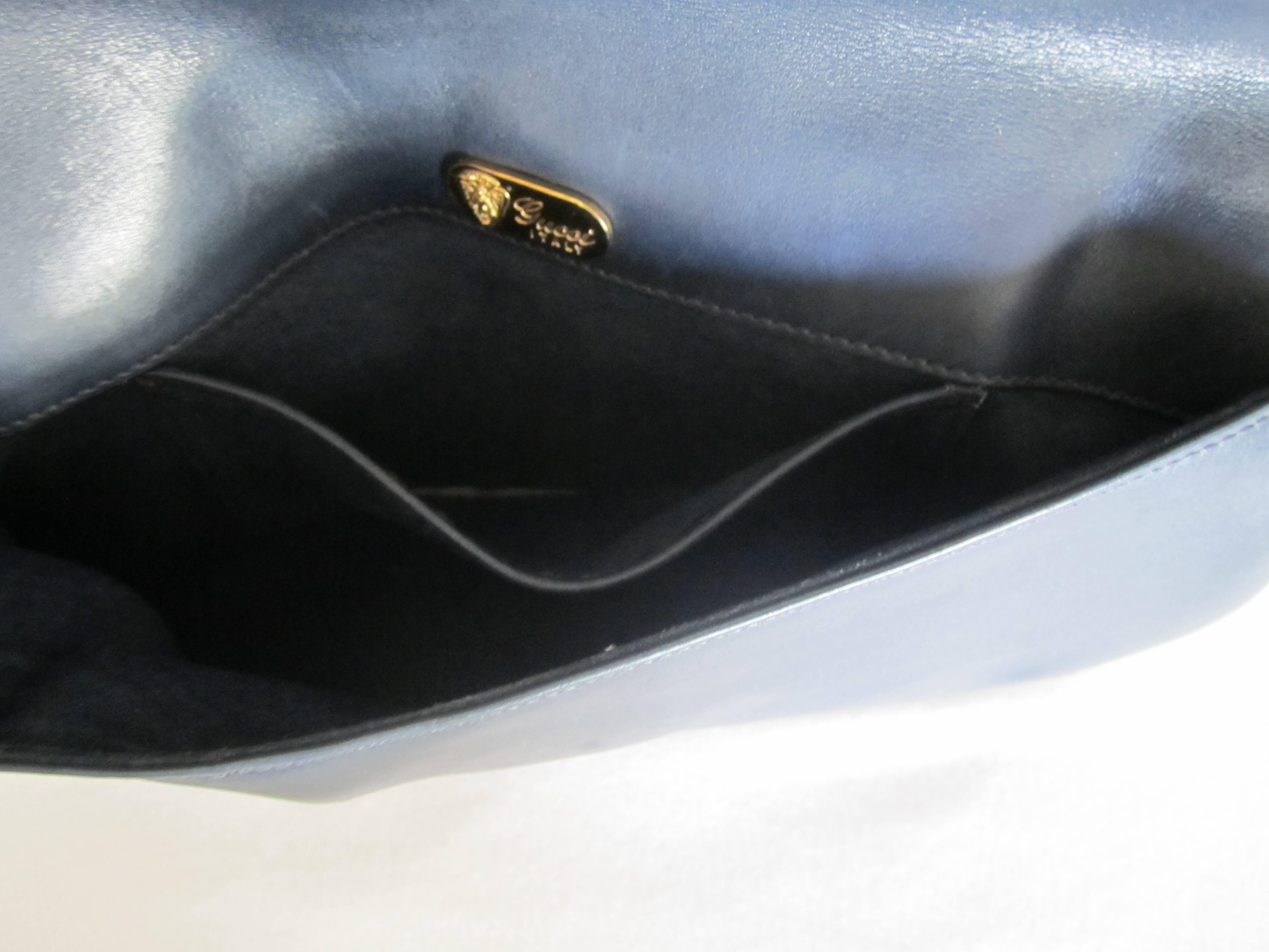 Italian Chic 1970s Gucci Clutch Bag with Brass Double G