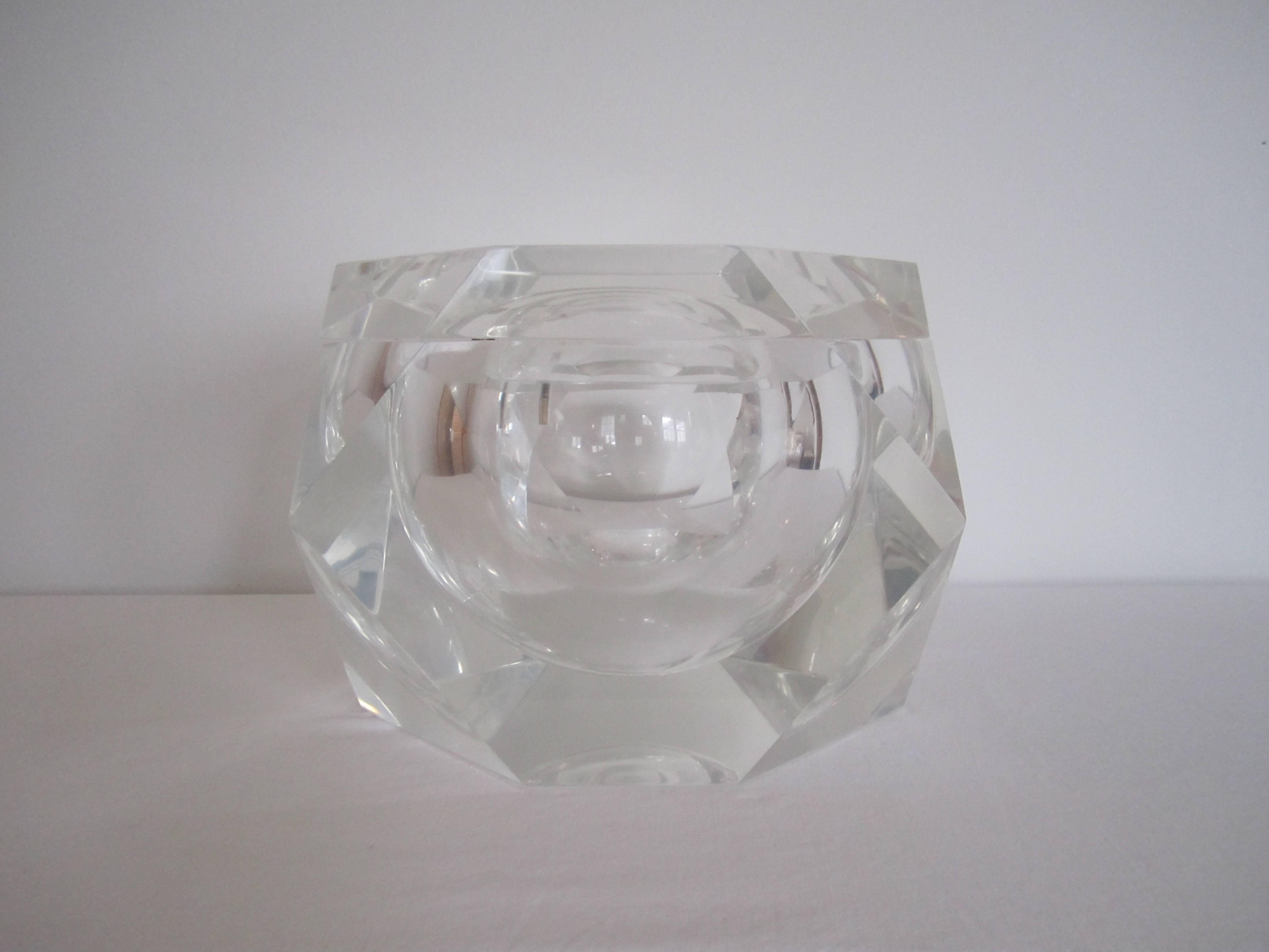 Post-Modern Modern Lucite Octagonal Ice Bucket or Box