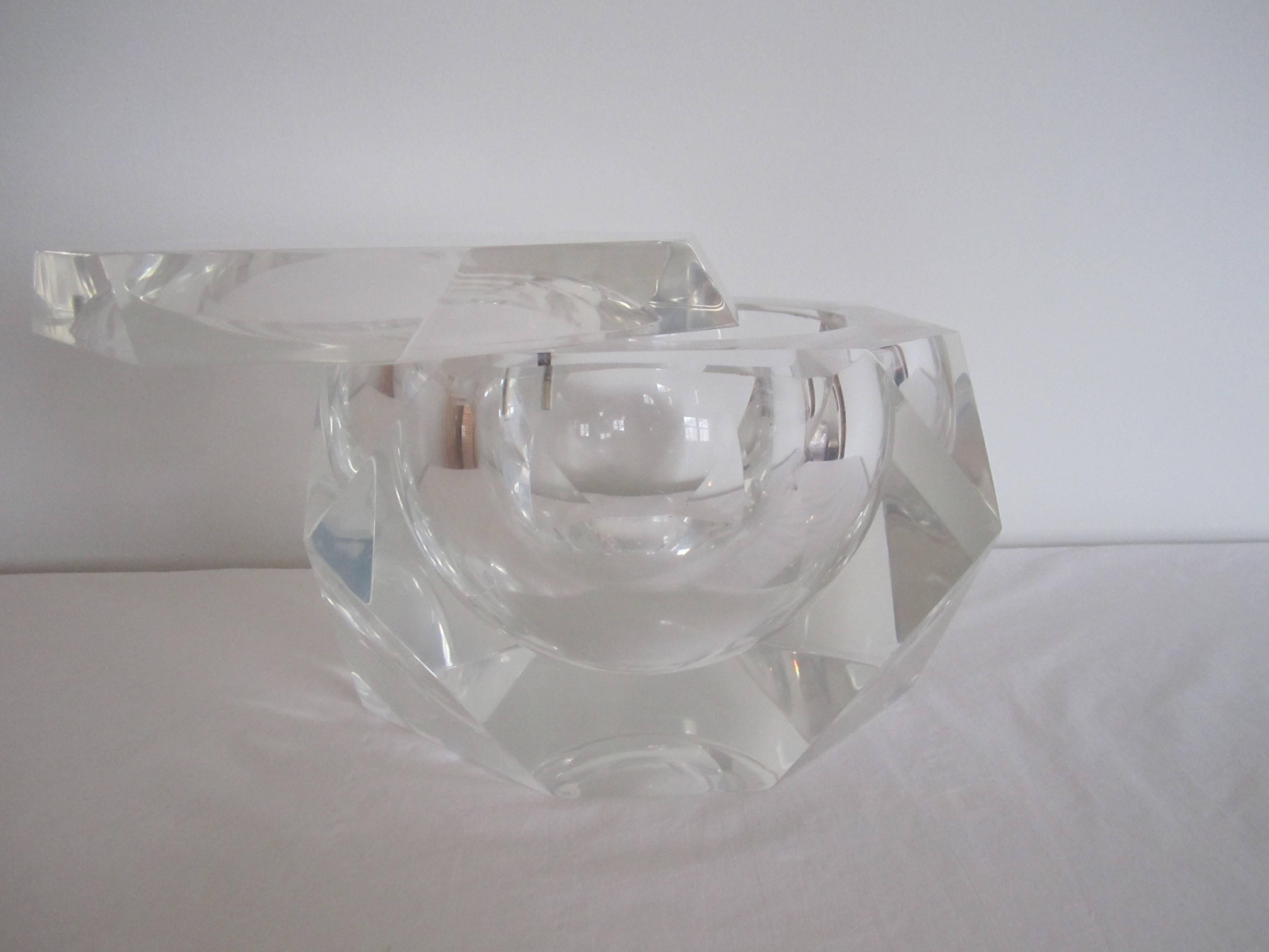 Modern Lucite Octagonal Ice Bucket or Box 1