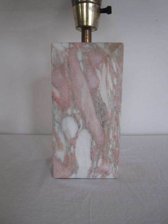 Pink and White Marble Desk or Table Lamp, ca. 1970s For Sale at 1stDibs | pink  marble lamp, pink marble table lamp