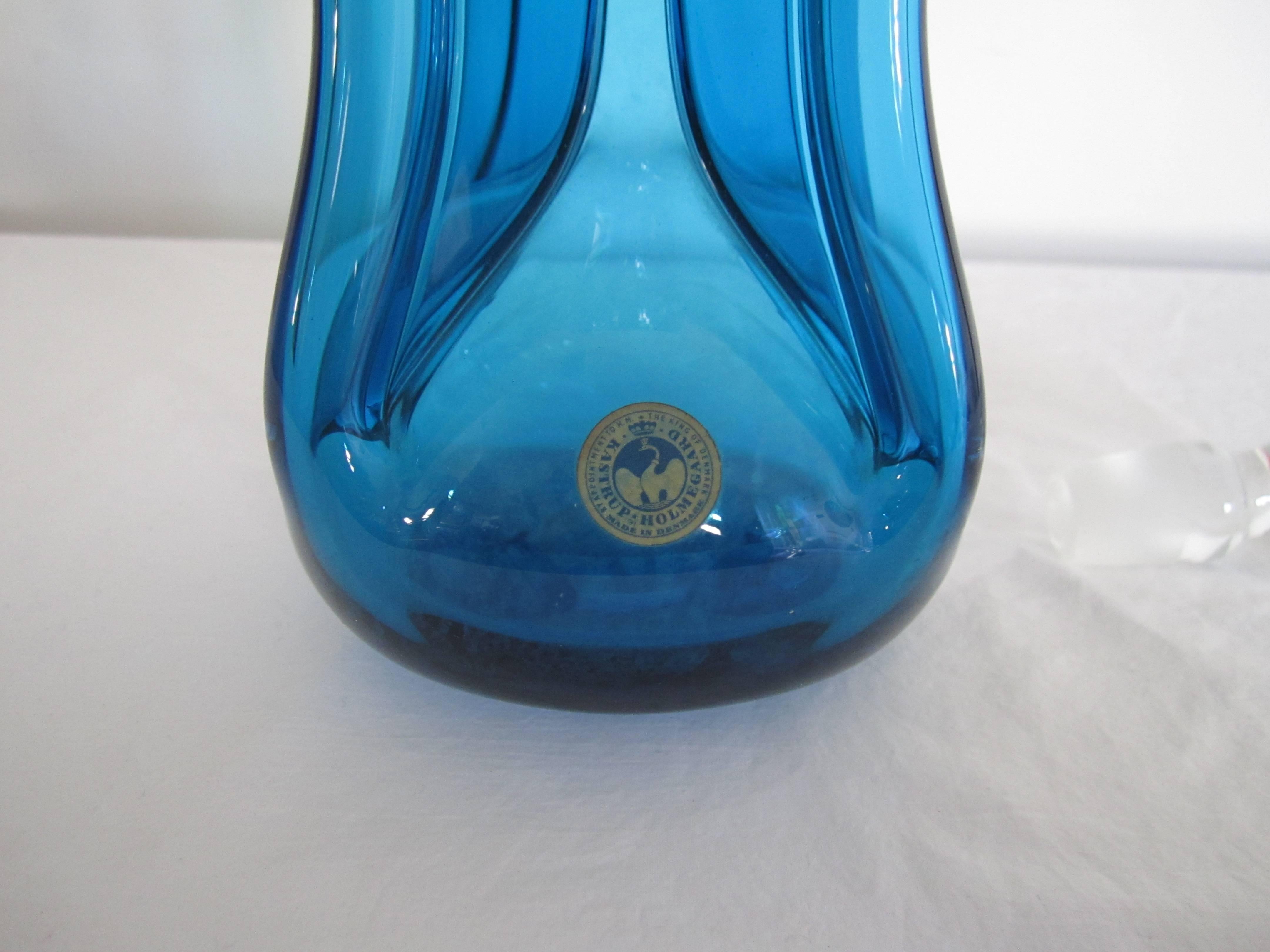 20th Century Vintage Scandinavian Modern Pinched Spirits Bottle or Decanter, Denmark