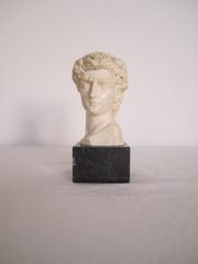 Classic Roman Bust on Black Marble Base Signed by Sculptor G. Ruggeri, Italy