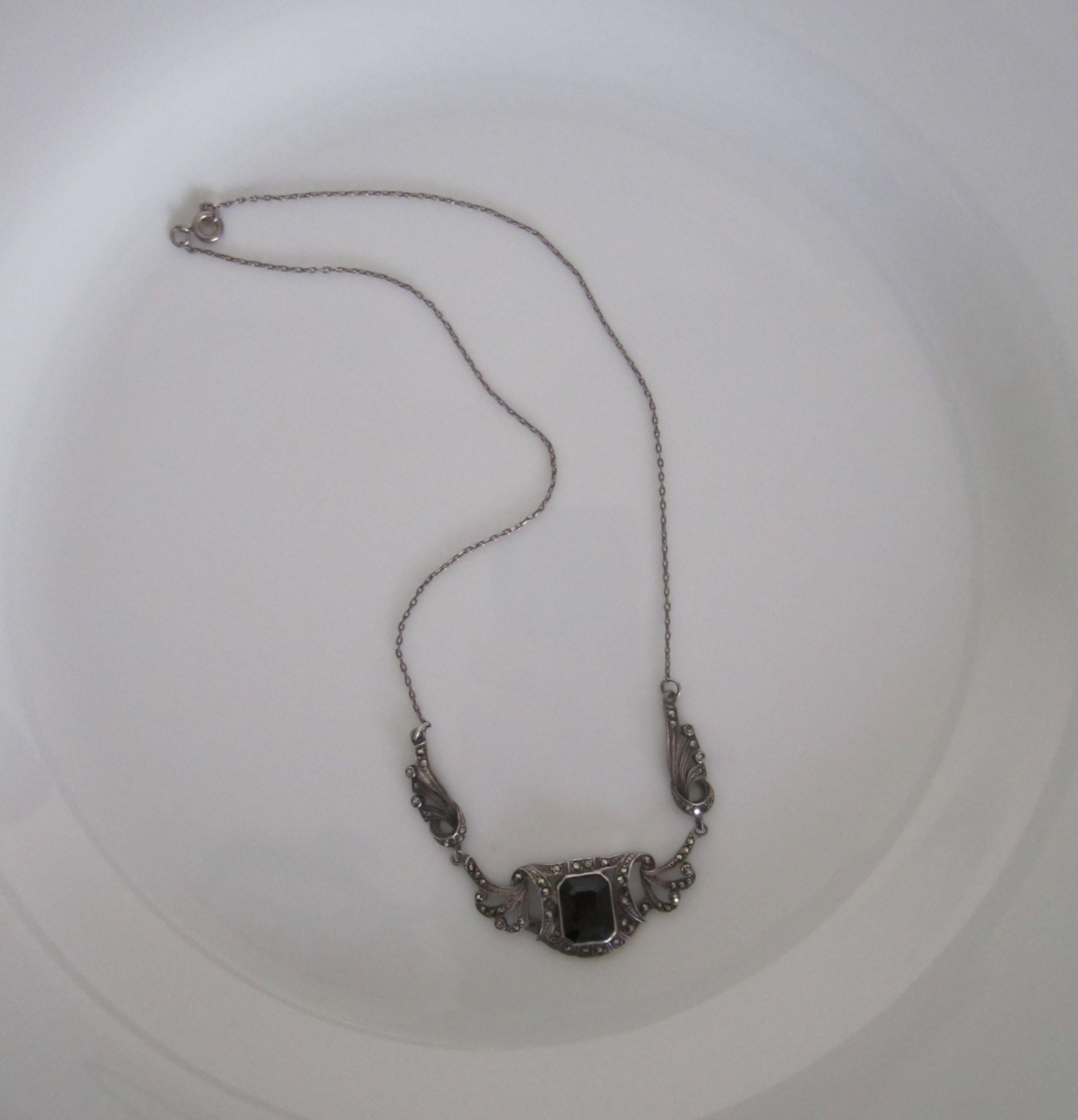 Black Onyx and Sterling Silver Necklace 5
