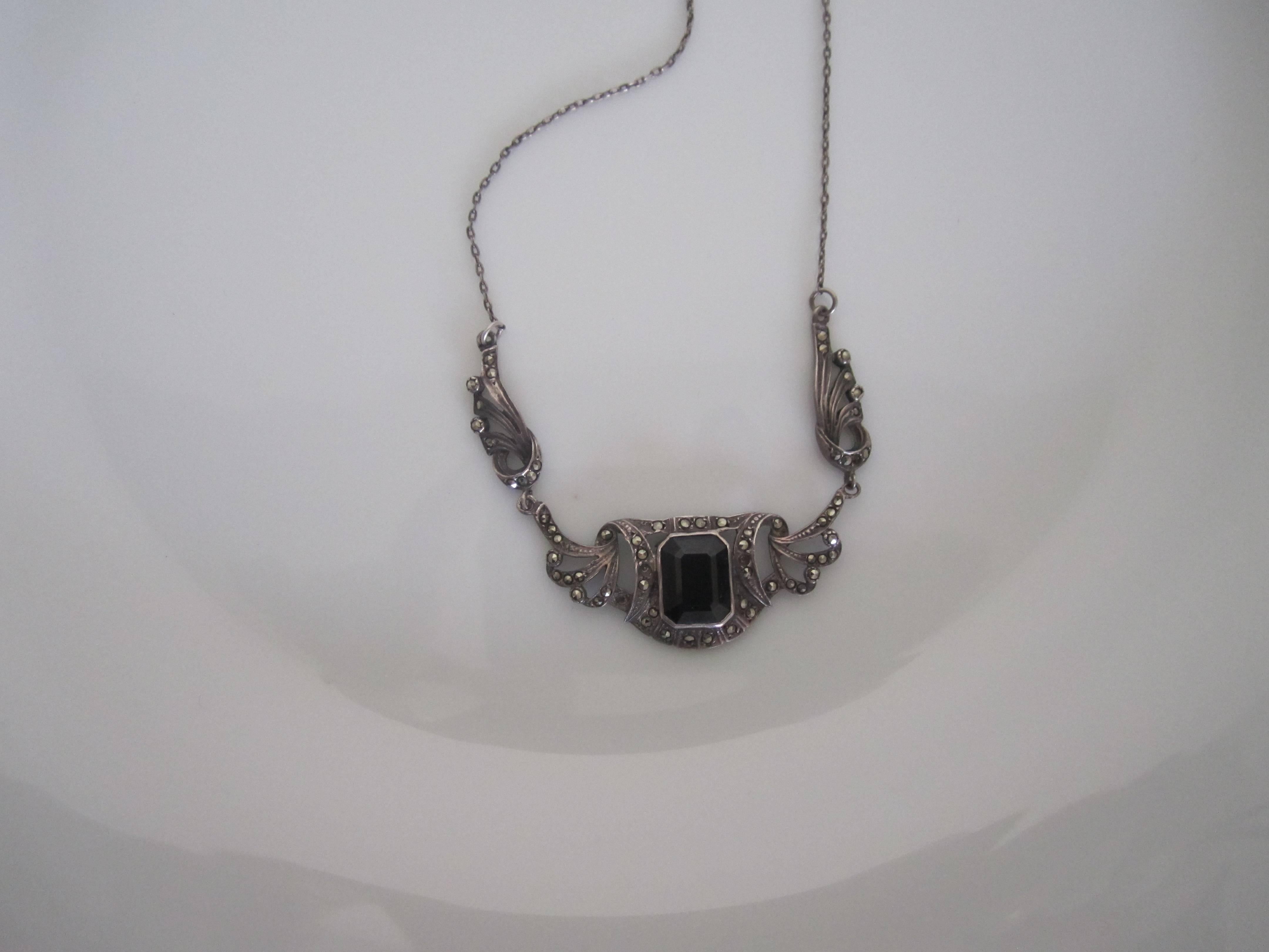 Black Onyx and Sterling Silver Necklace 2