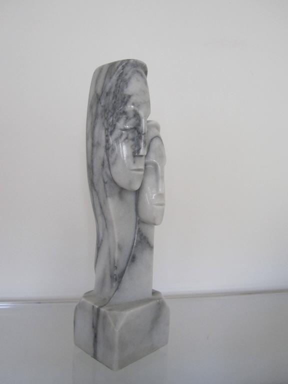 Carved Postmodern Marble Male Female Figurative Sculpture For Sale