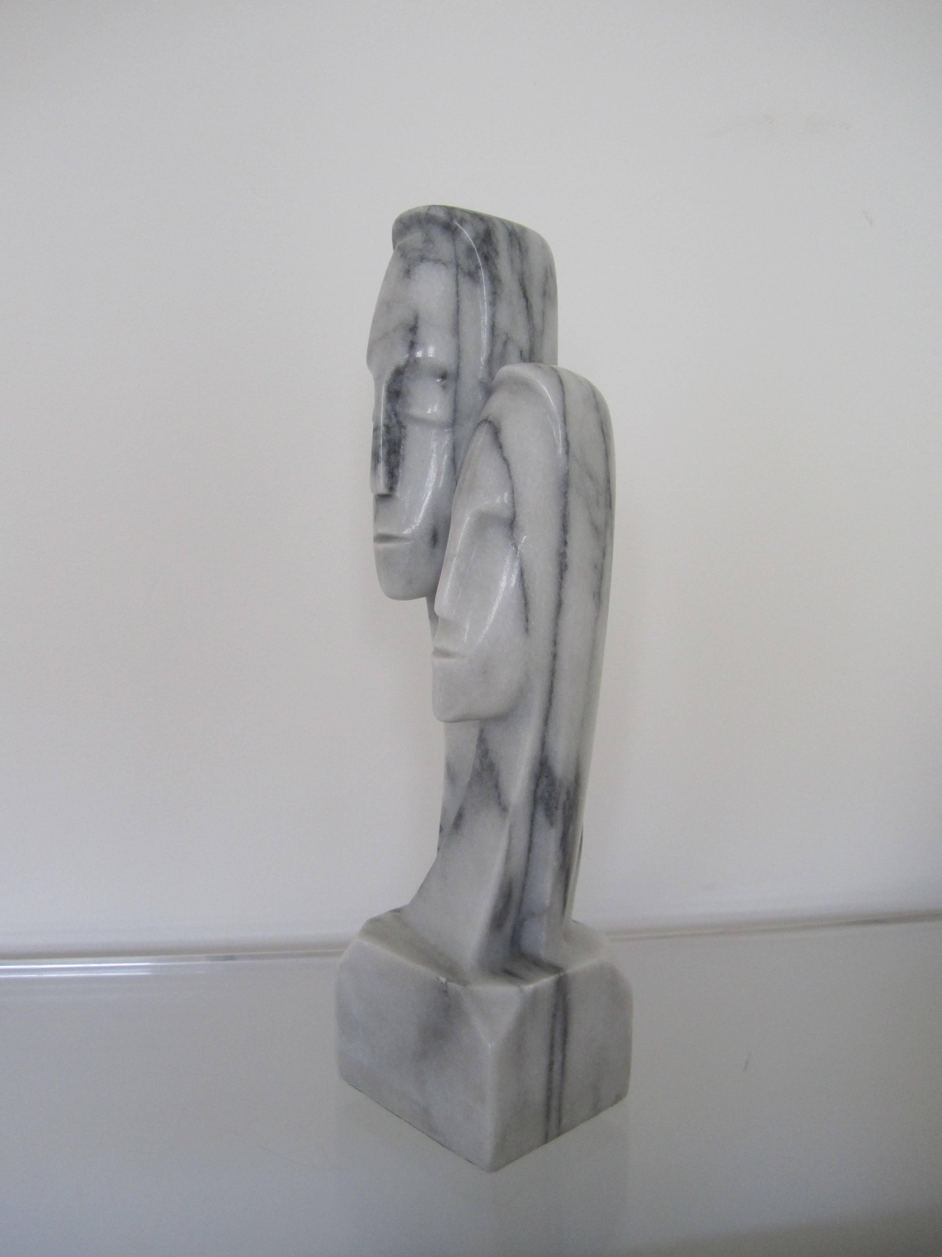 South American Marble Male and Female Sculpture For Sale
