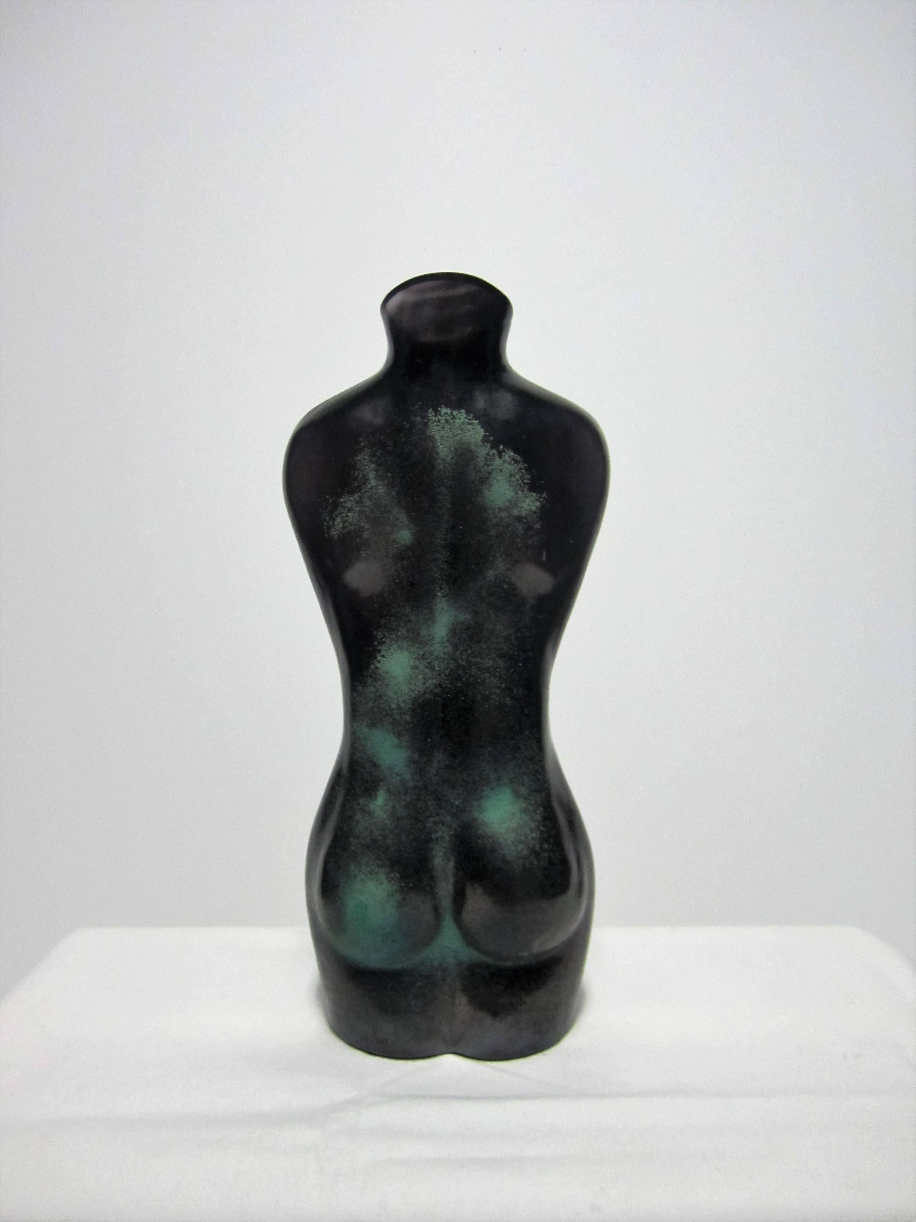 Swedish Scandinavian Modernist Female Nude Torso Sculpture Vessel by Renate Stock