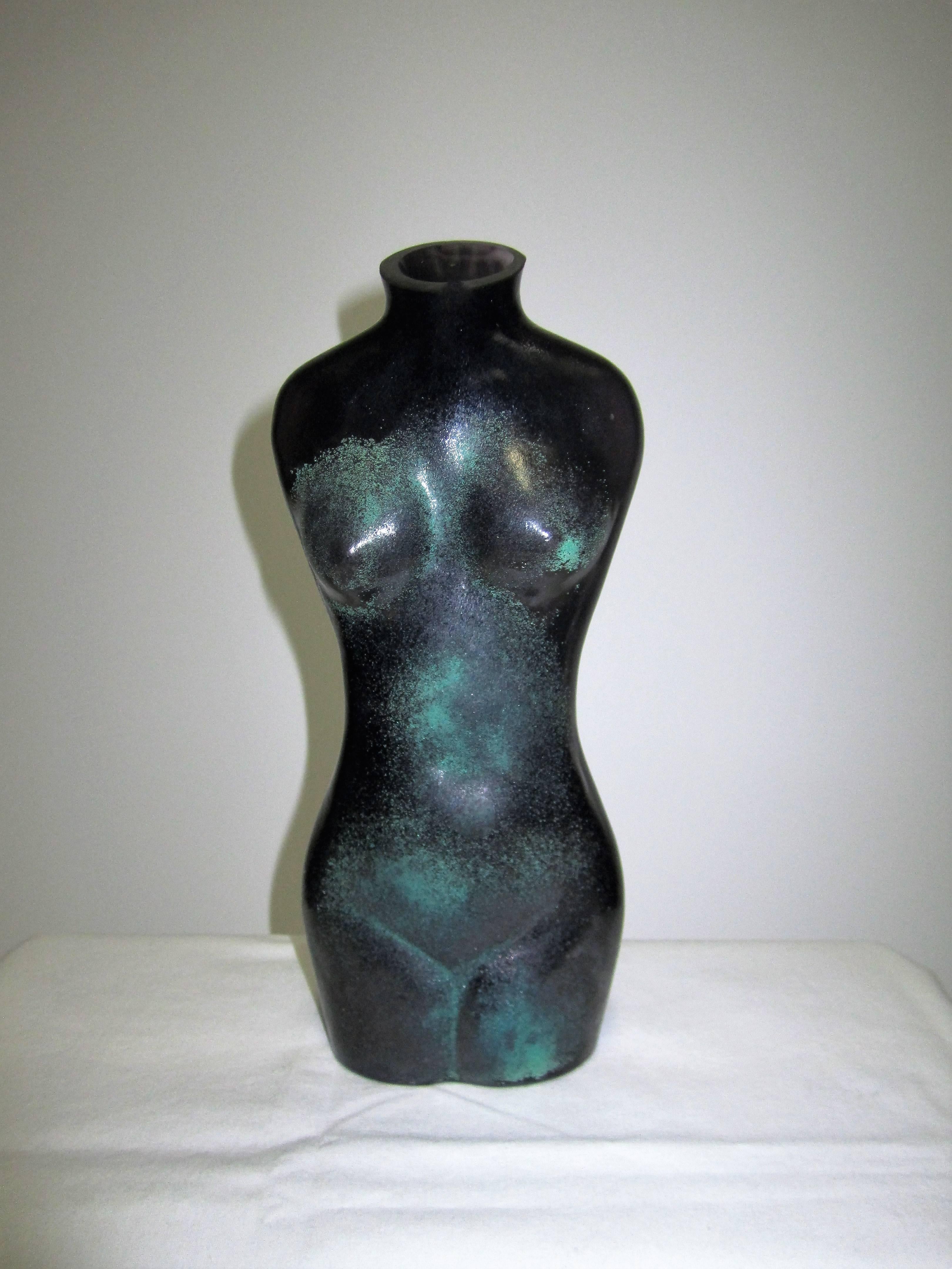 20th Century Scandinavian Modernist Female Nude Torso Sculpture Vessel by Renate Stock