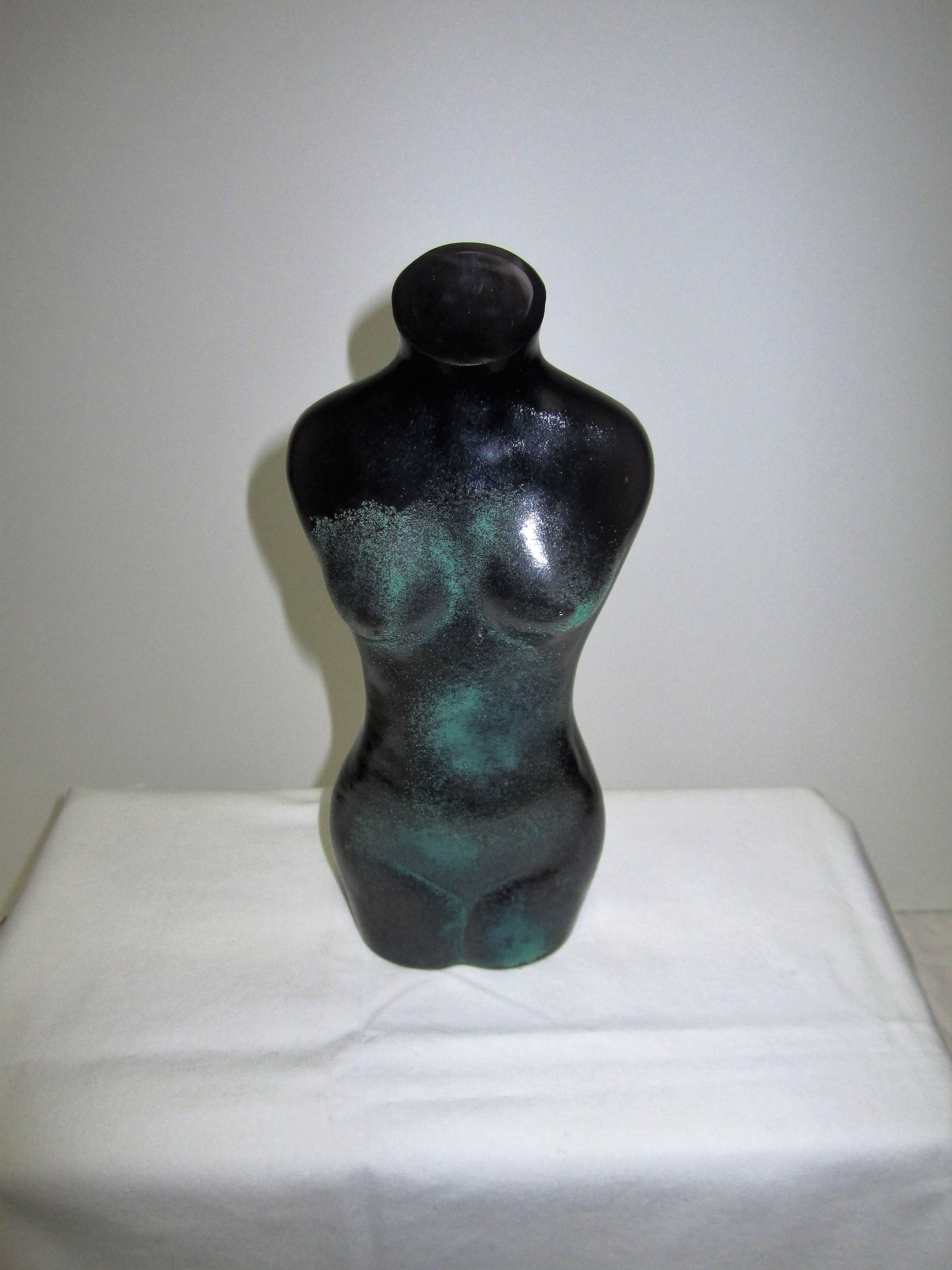 Scandinavian Modernist Female Nude Torso Sculpture Vessel by Renate Stock 1
