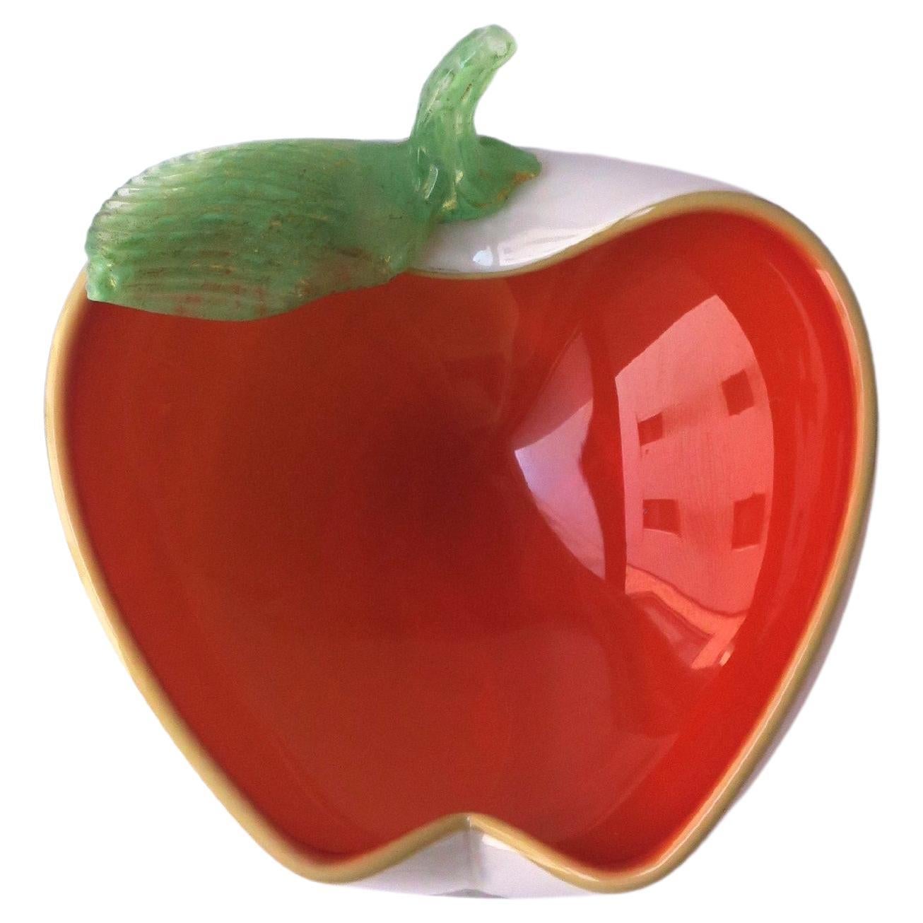 Italian Murano Apple Art Glass Bowl after Barbini and Seguso For Sale