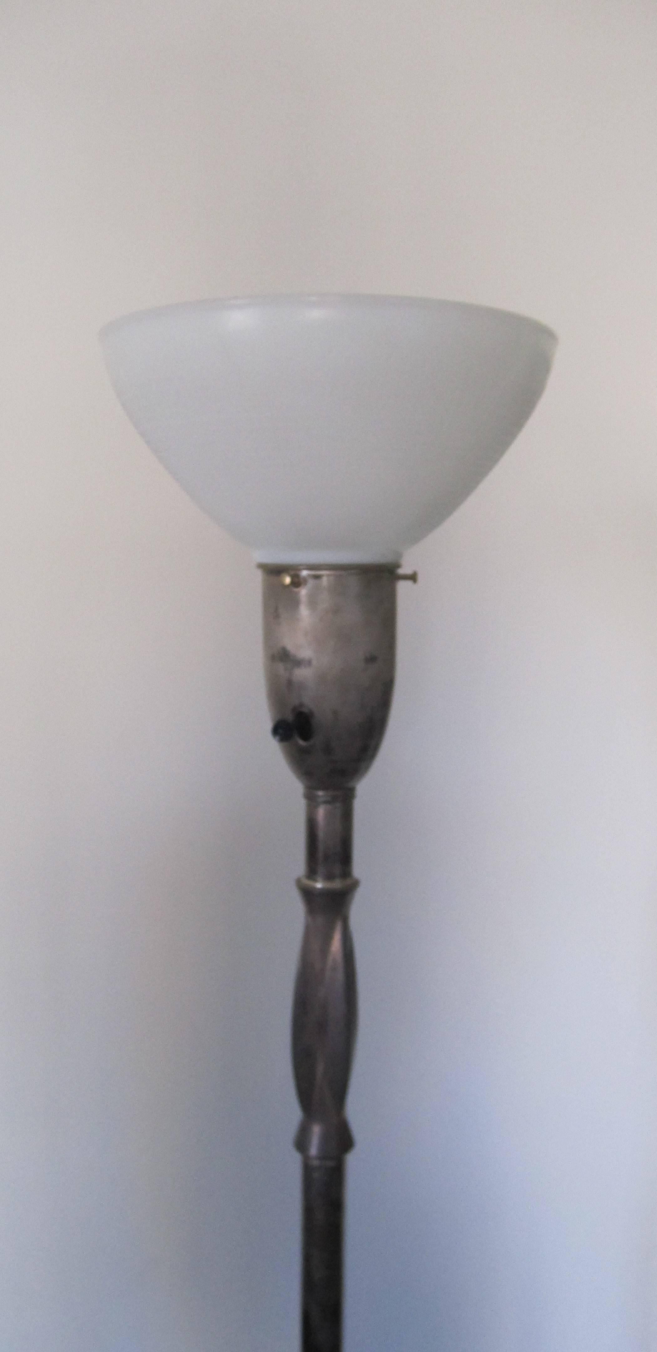 Metal Floor Lamp with Big Shade in the Giacometti Style 2