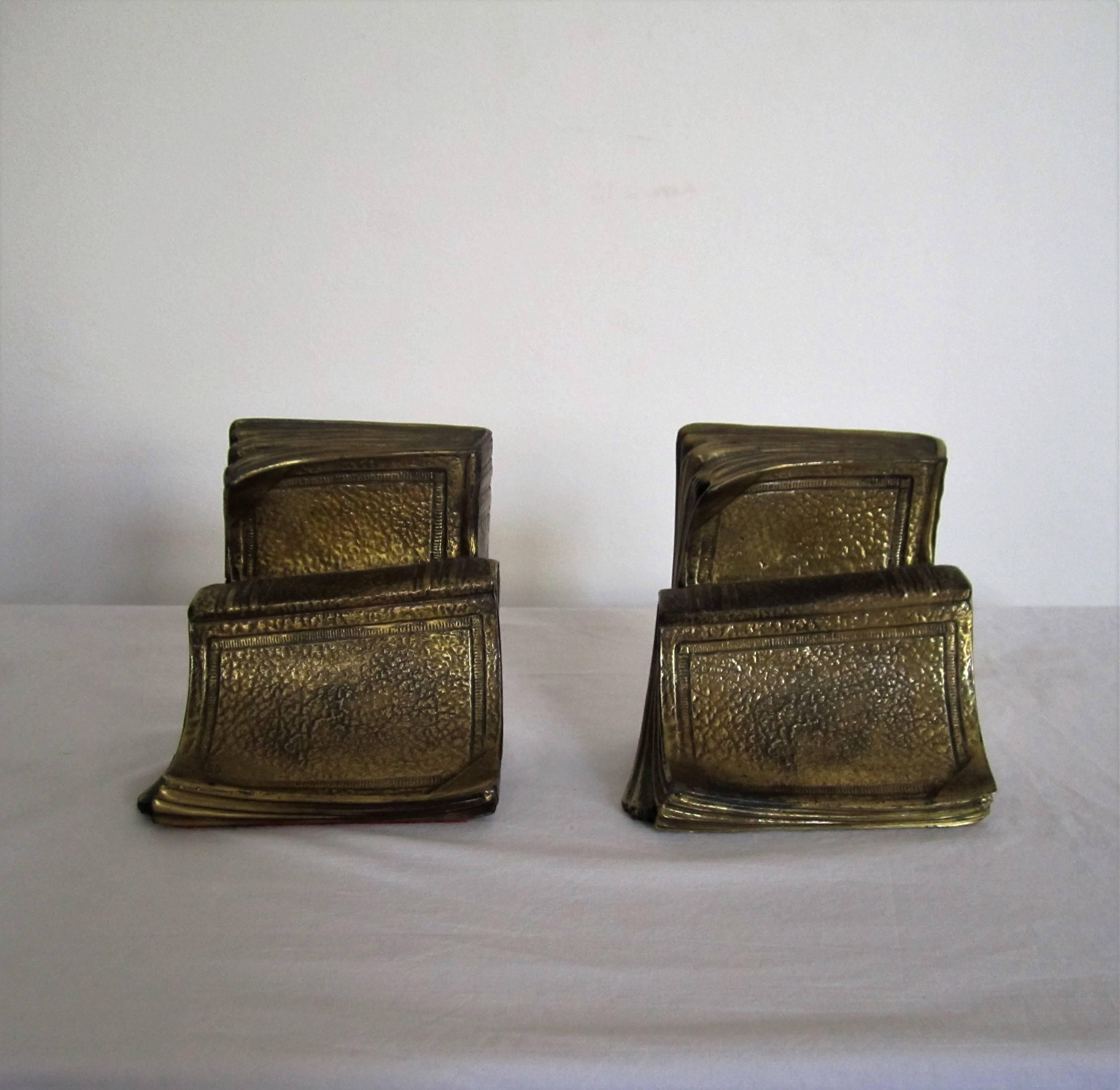 American Vintage Book Bookends in Gold