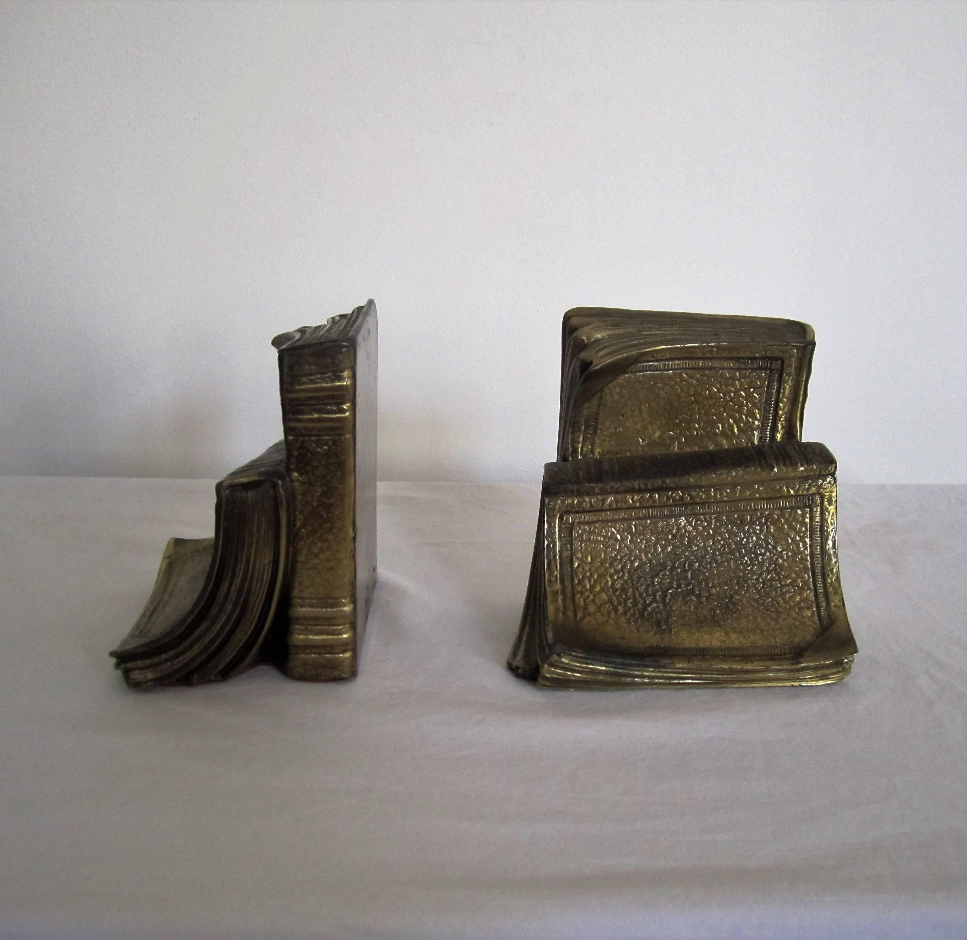 Vintage Book Bookends in Gold 1