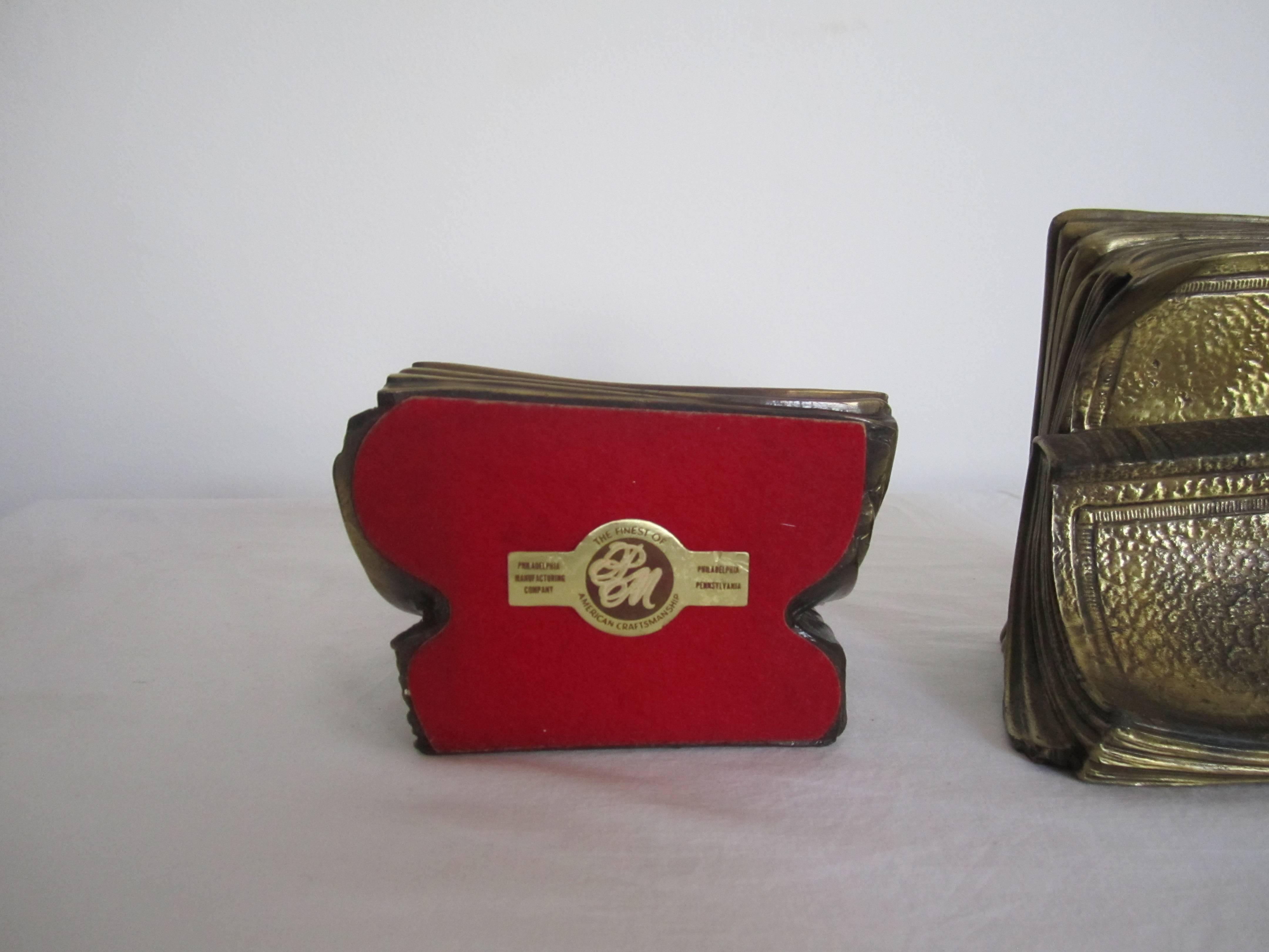 20th Century Vintage Book Bookends in Gold