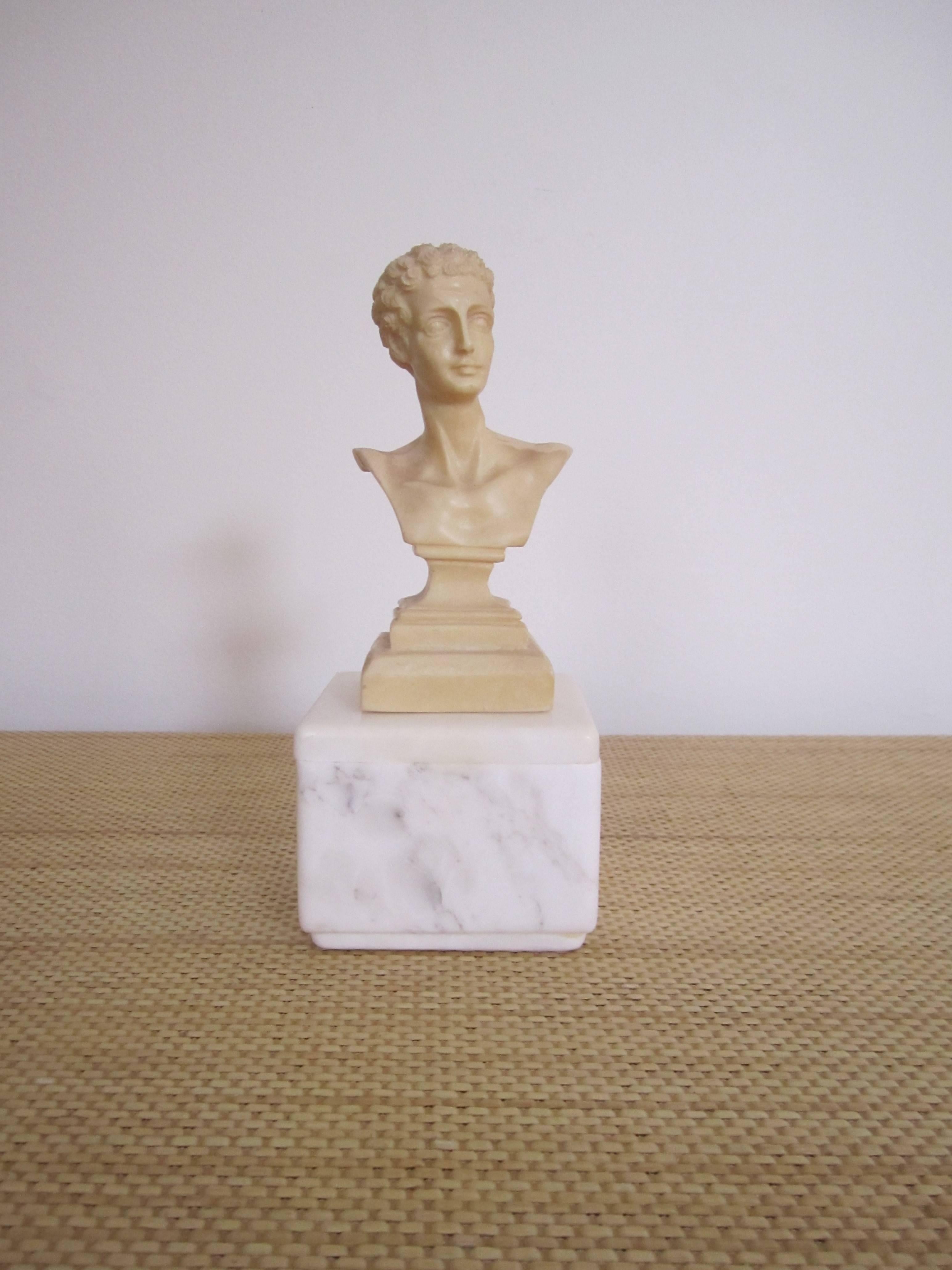 Carved Midcentury Italian Classical Roman Sculpture Bust
