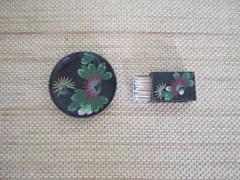 Ashtray Match Box Case Set Cloisonné Enamel