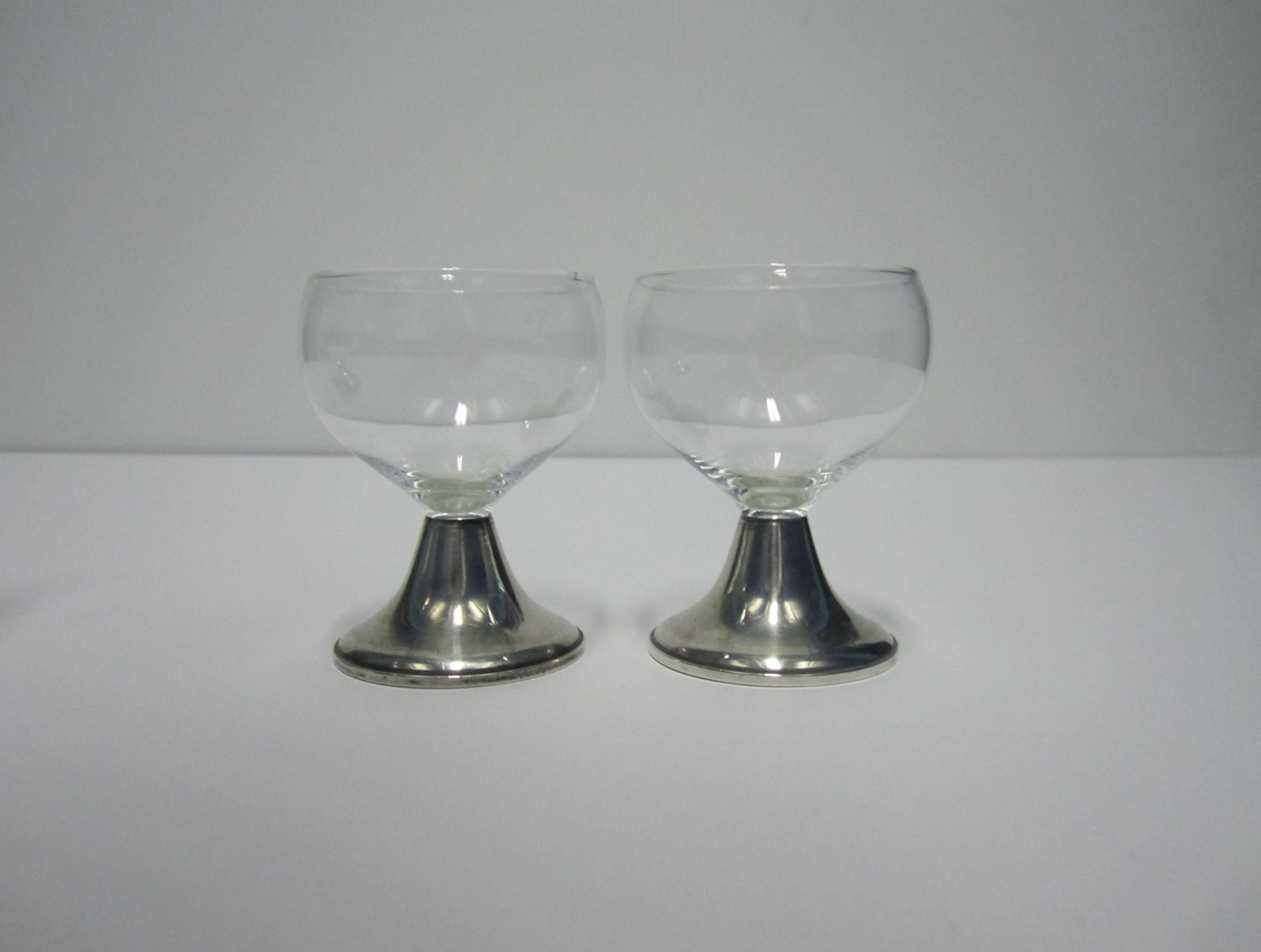 Sterling Silver Martini Spirits Decanter and Glass Set by Duchin In Good Condition In New York, NY