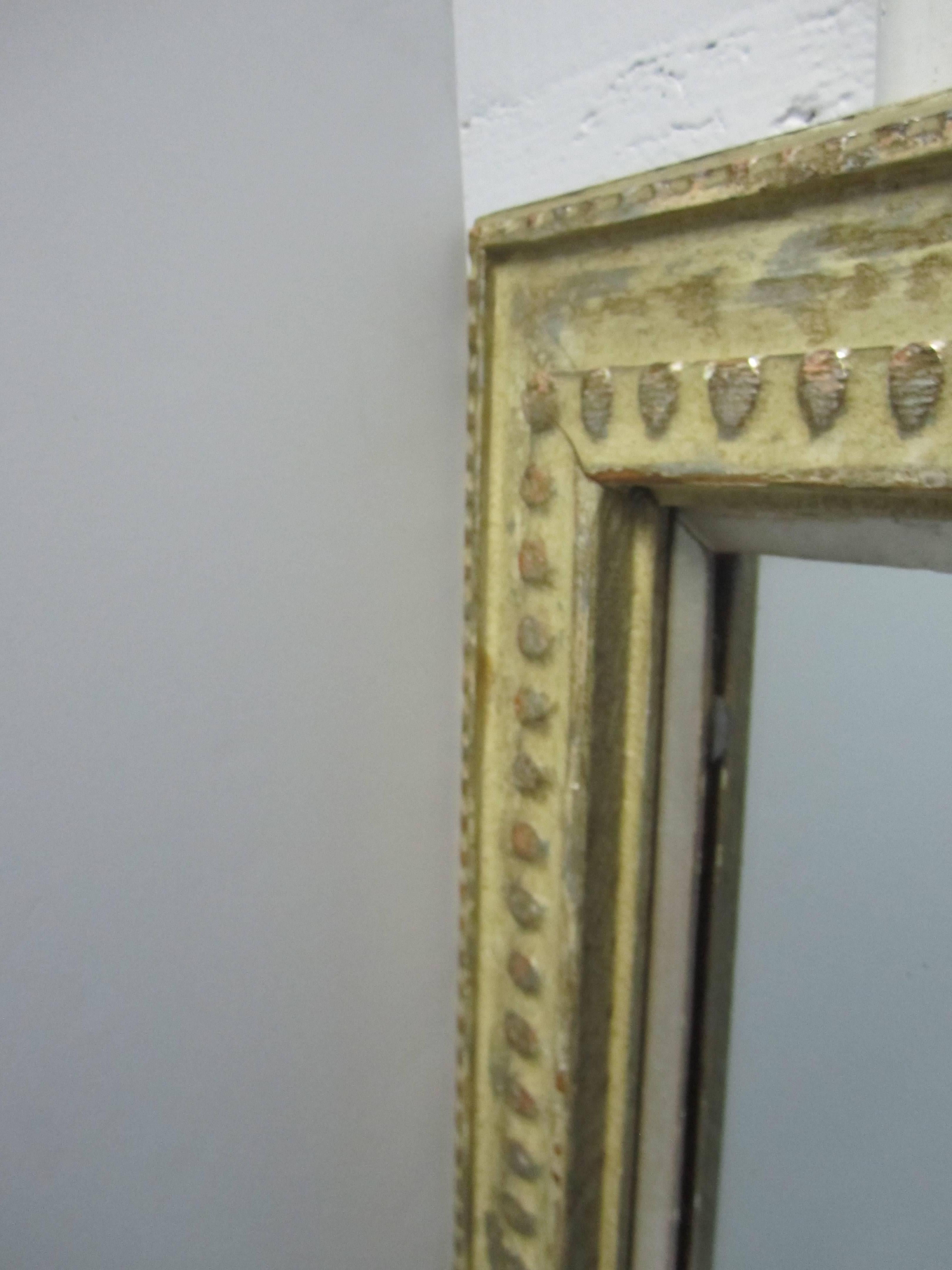 Distressed Wood and Metal Framed Wall Mirror 1