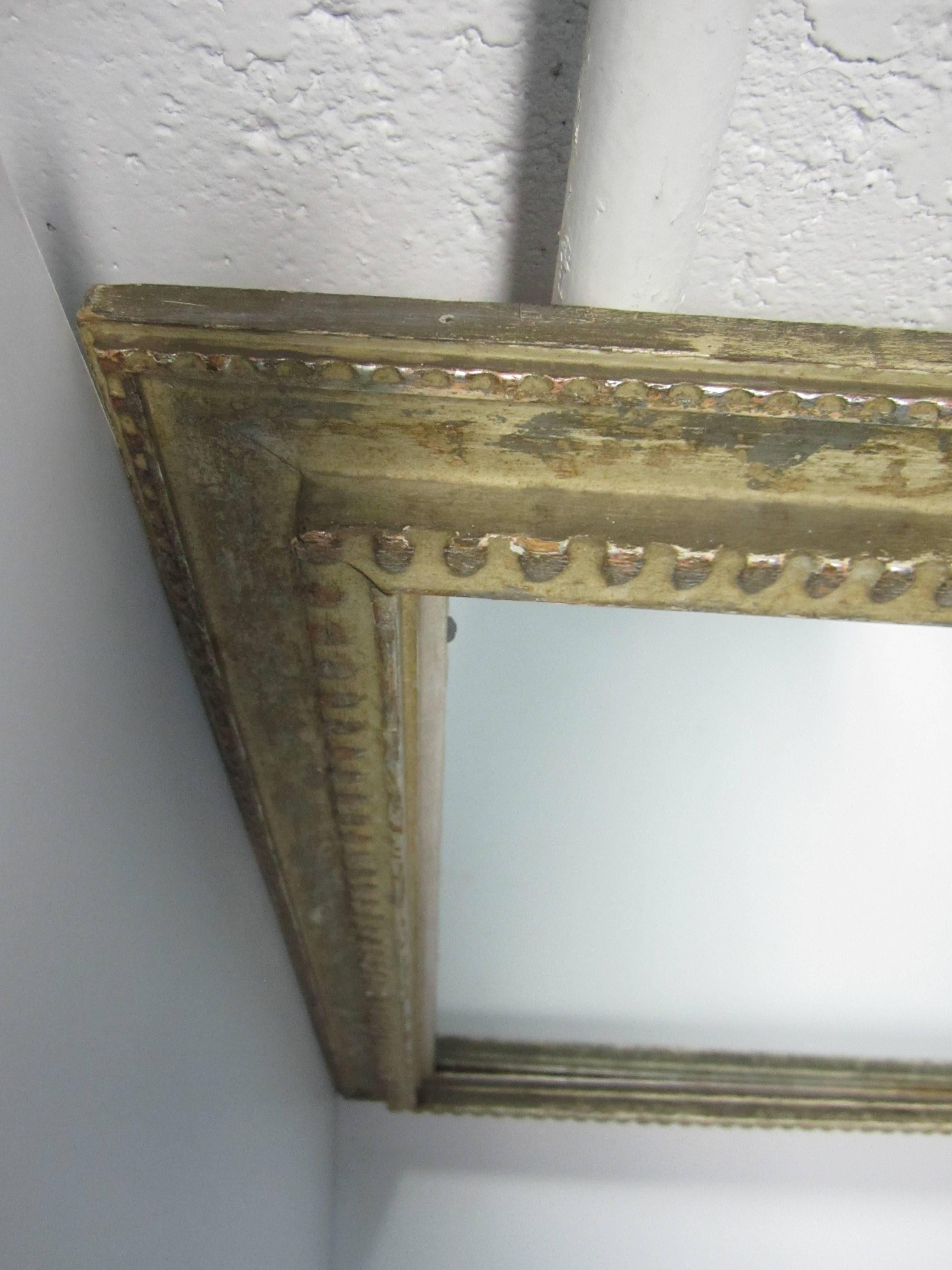 Distressed Wood and Metal Framed Wall Mirror 2