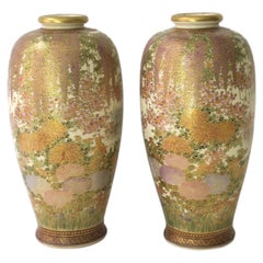 Japanese Satsuma Vases, Pair