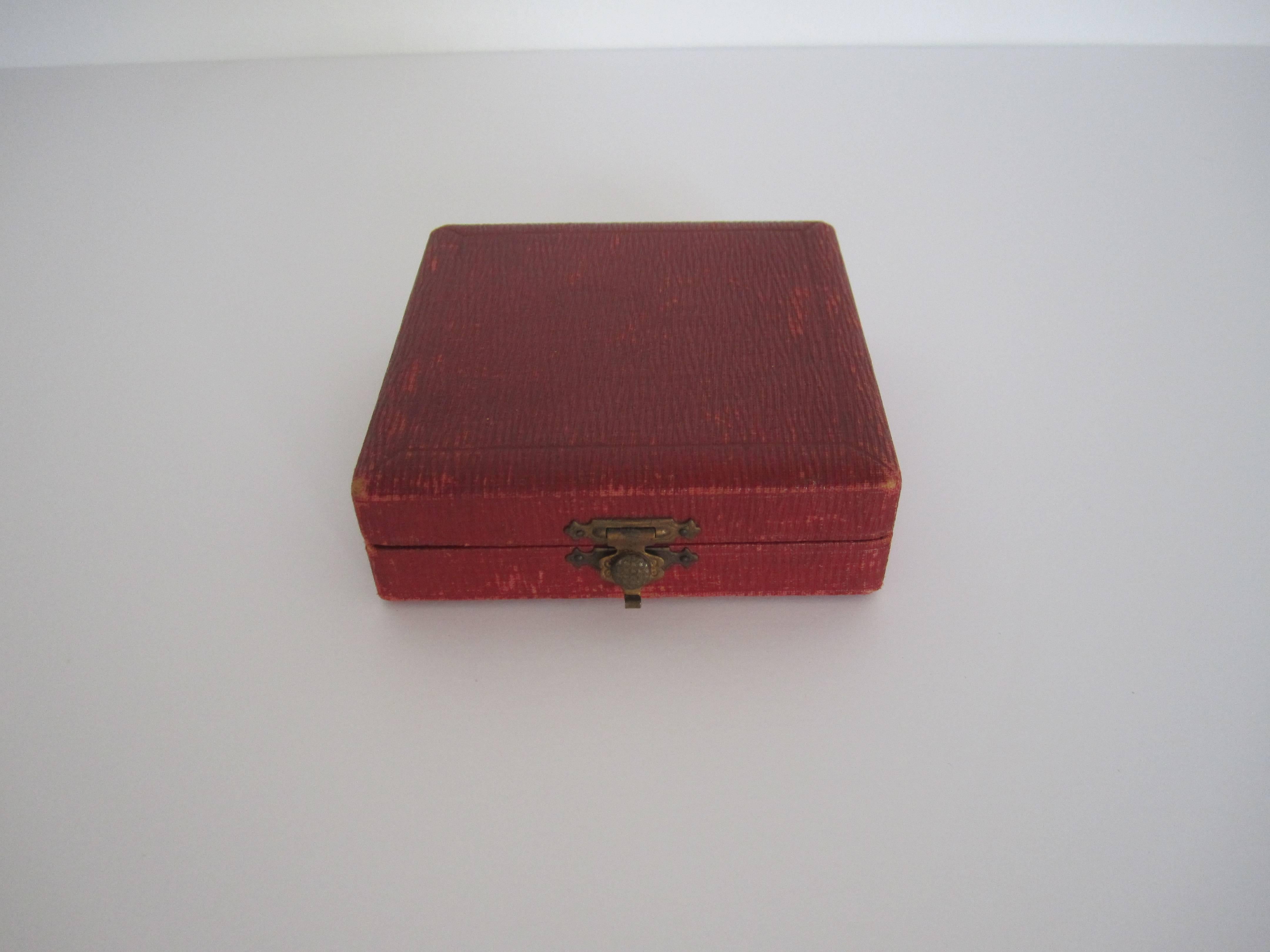 Unknown Mini Red Travel Chess Game Set, Circa 1920s
