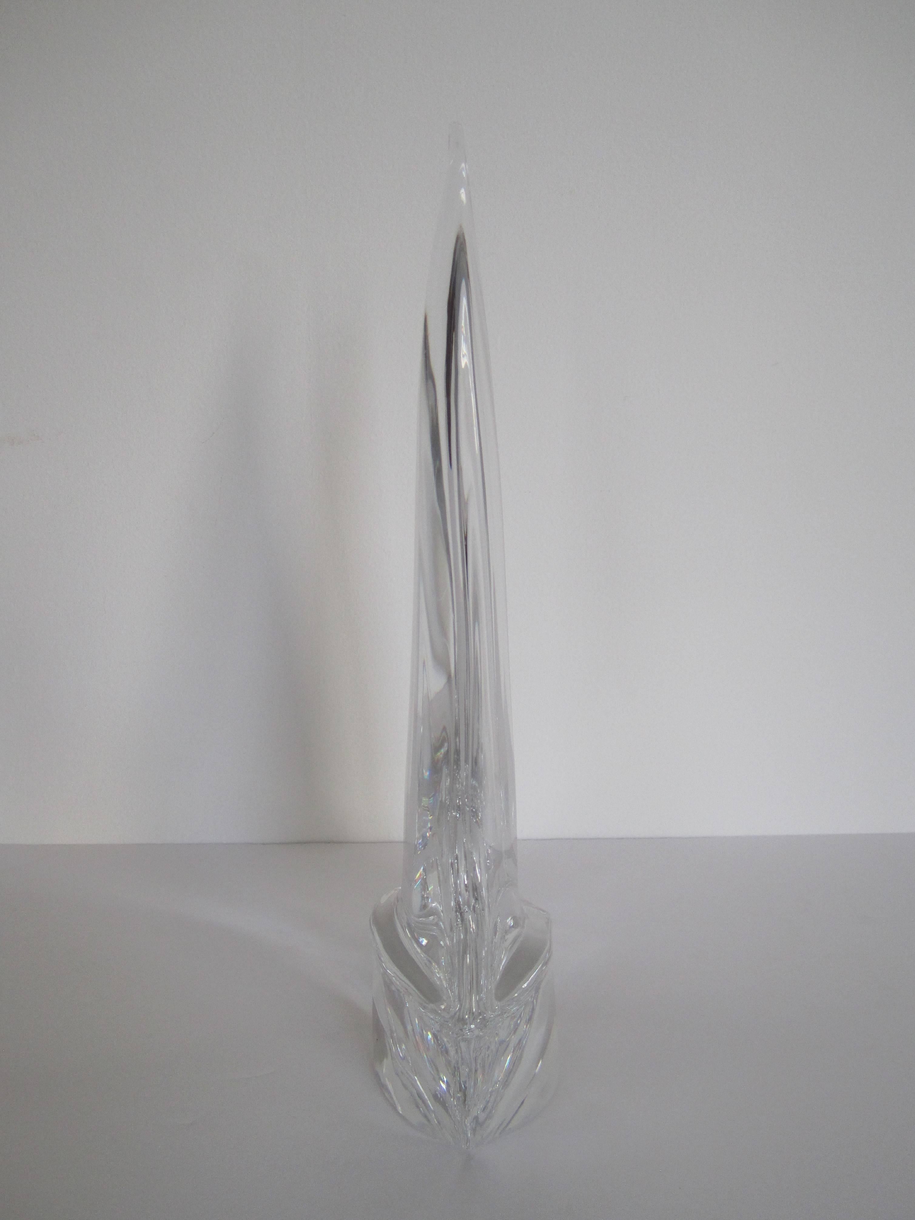 Substantial Daum Crystal Sailboat Yacht Sculpture 3