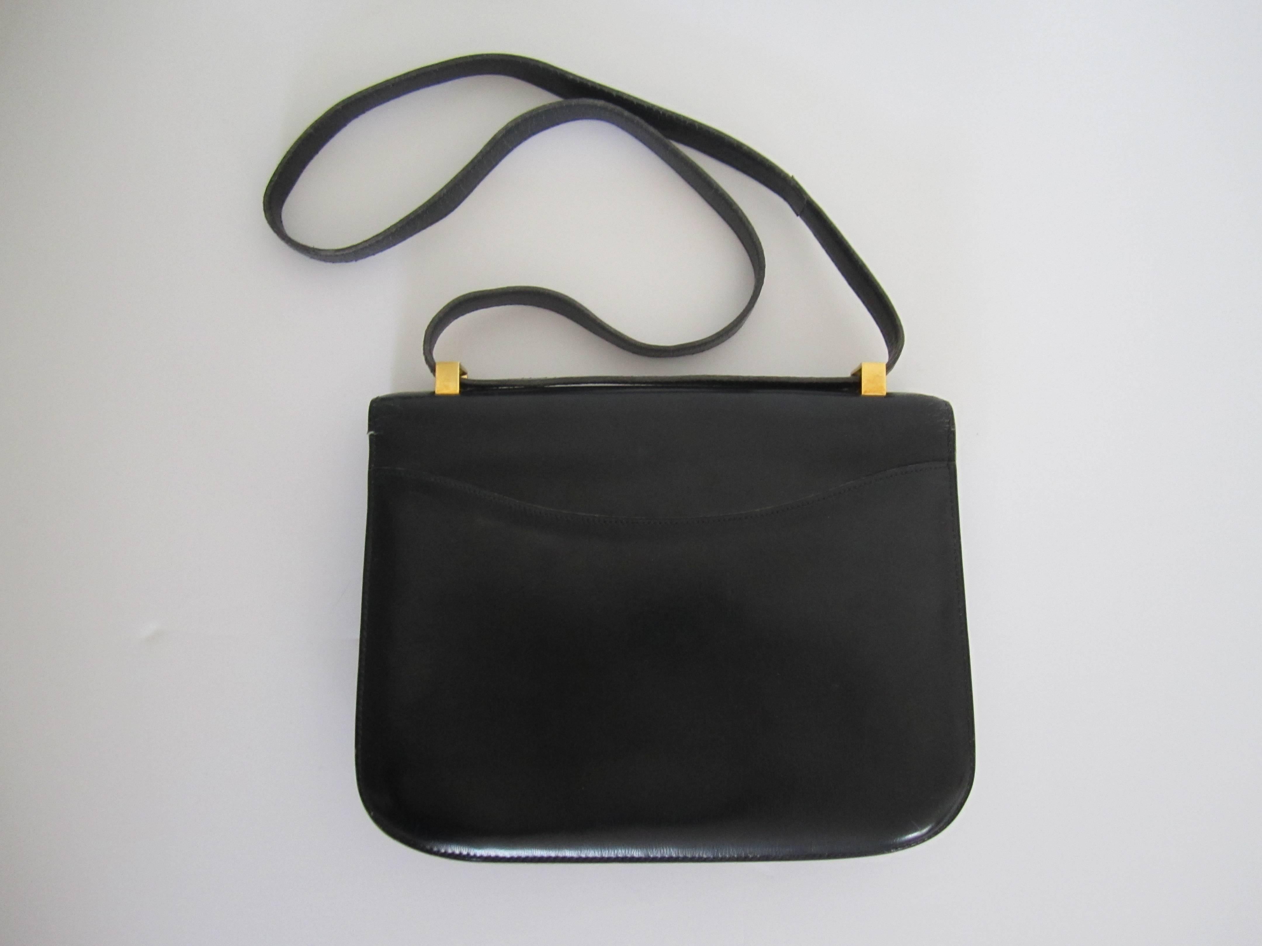 Late 20th Century Black and Gold Hermès Constance Bag, France
