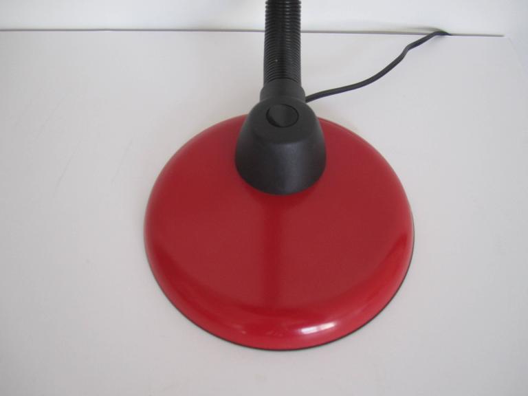 Vintage Modern Red and Black Desk Lamp For Sale at 1stdibs