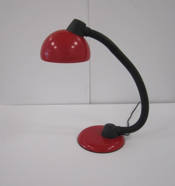 Vintage Modern Red and Black Desk Lamp For Sale at 1stdibs