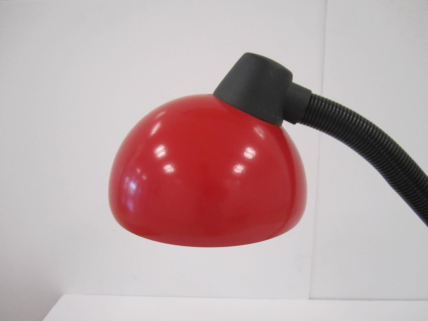 Vintage Red and Black Desk Lamp For Sale at 1stdibs