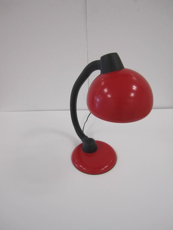 Vintage Modern Red and Black Desk Lamp For Sale at 1stdibs