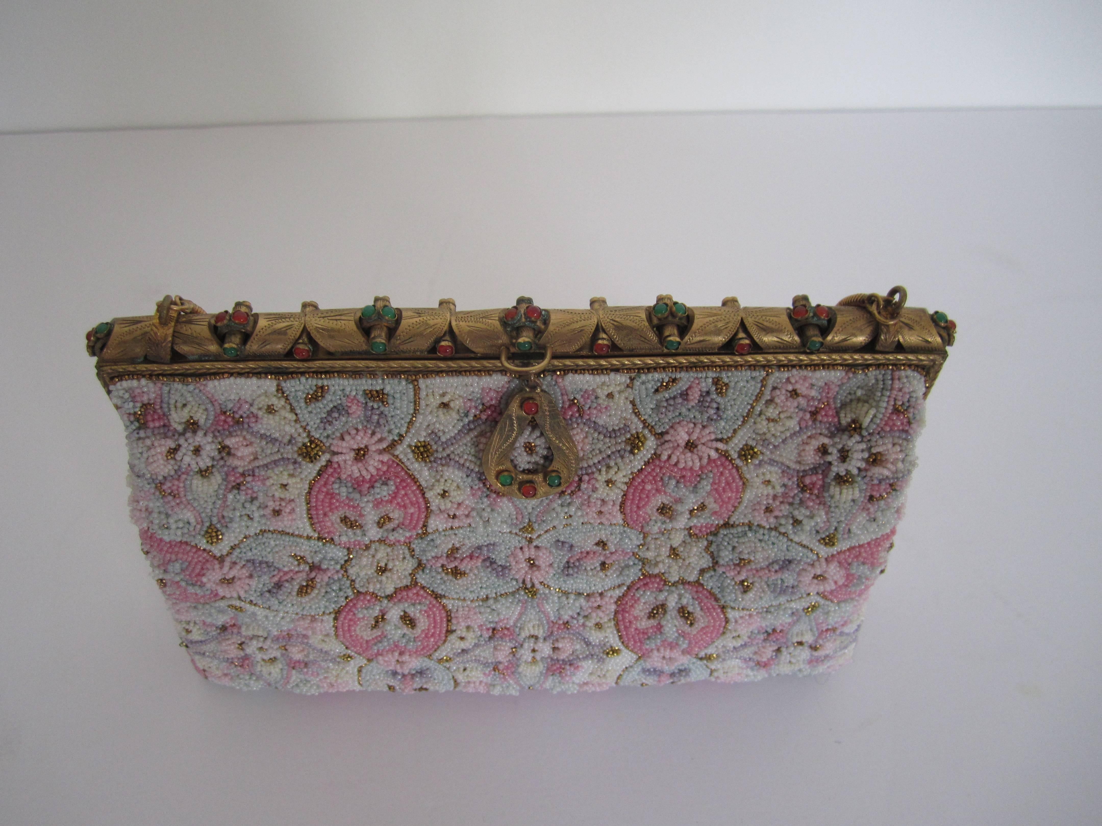 Mid-20th Century Exquisite Vintage French Beaded Bag from Paris, 1940s