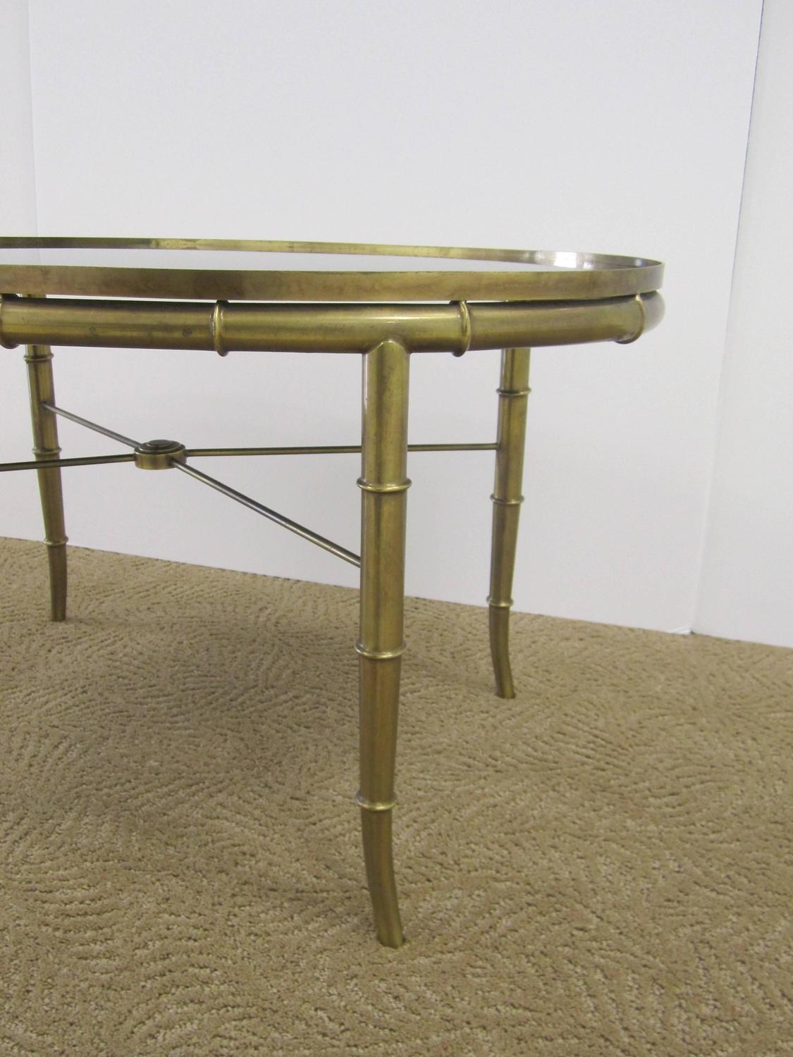 Vintage Italian Brass Cocktail Table with Black Mirrored Glass Top ...